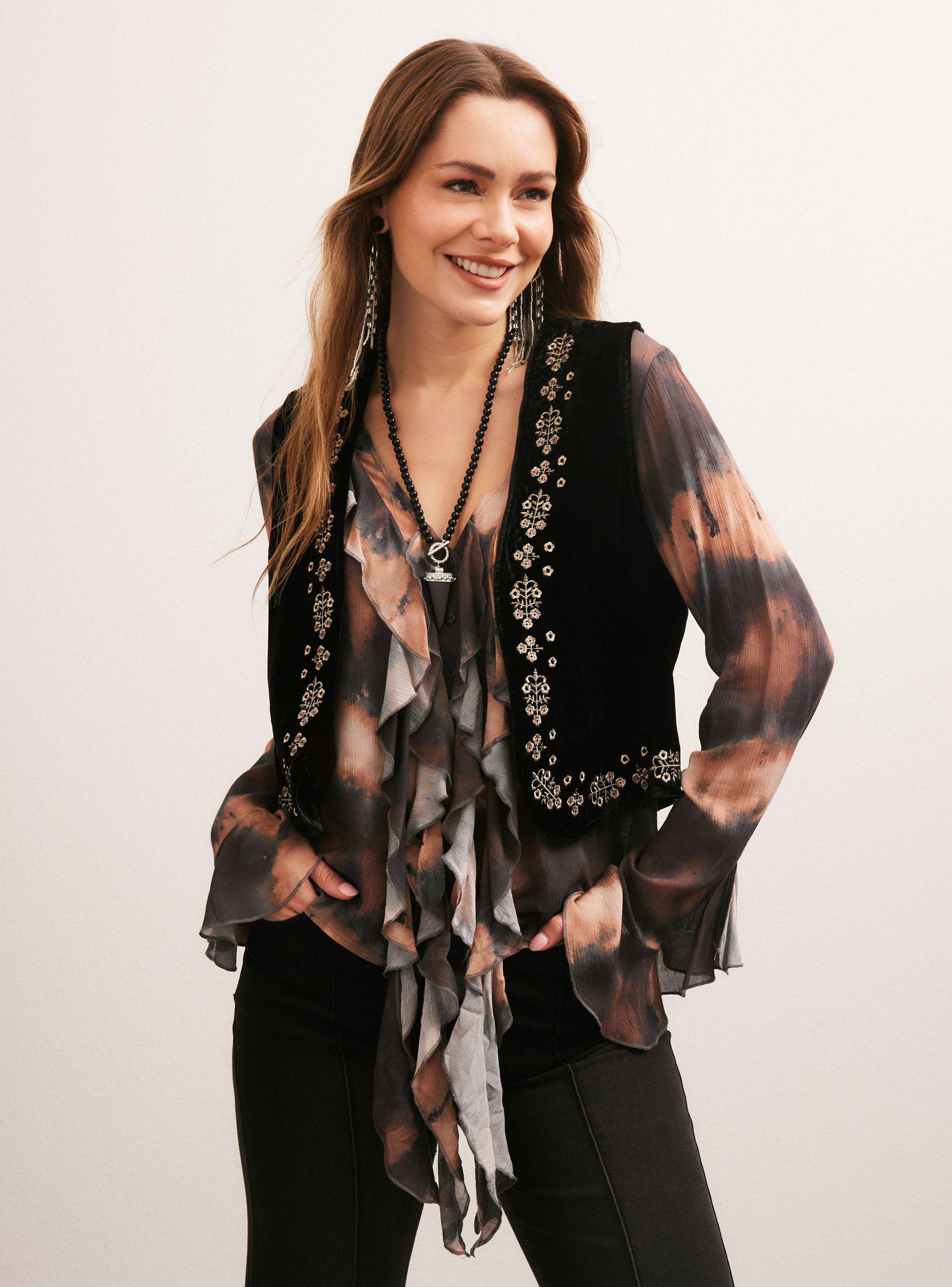 Blusa Tipo Bolero con Bordados-0