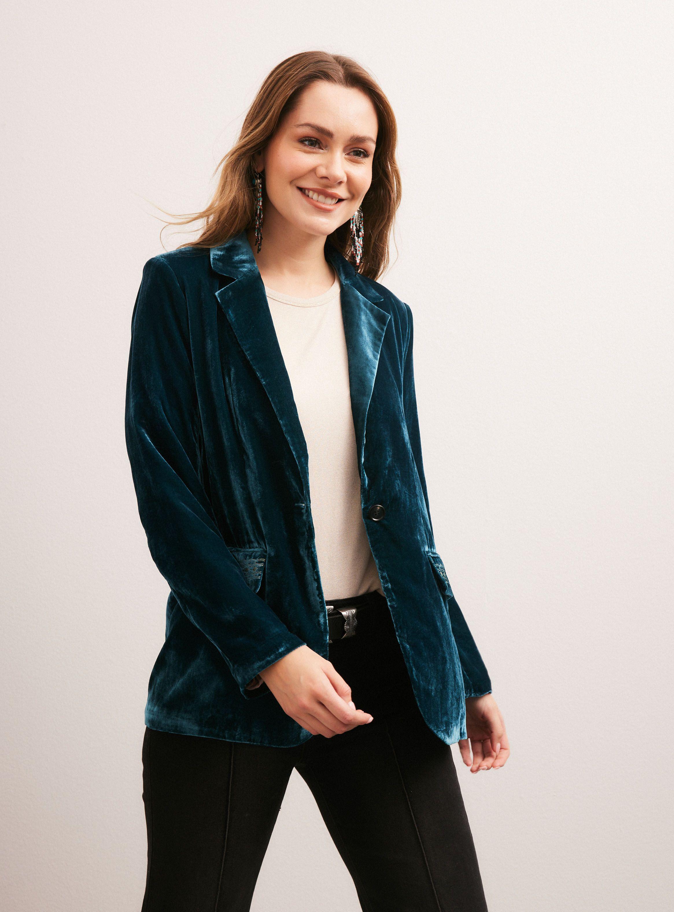 Blazer Detalle de Bordado en Bolsillos-0