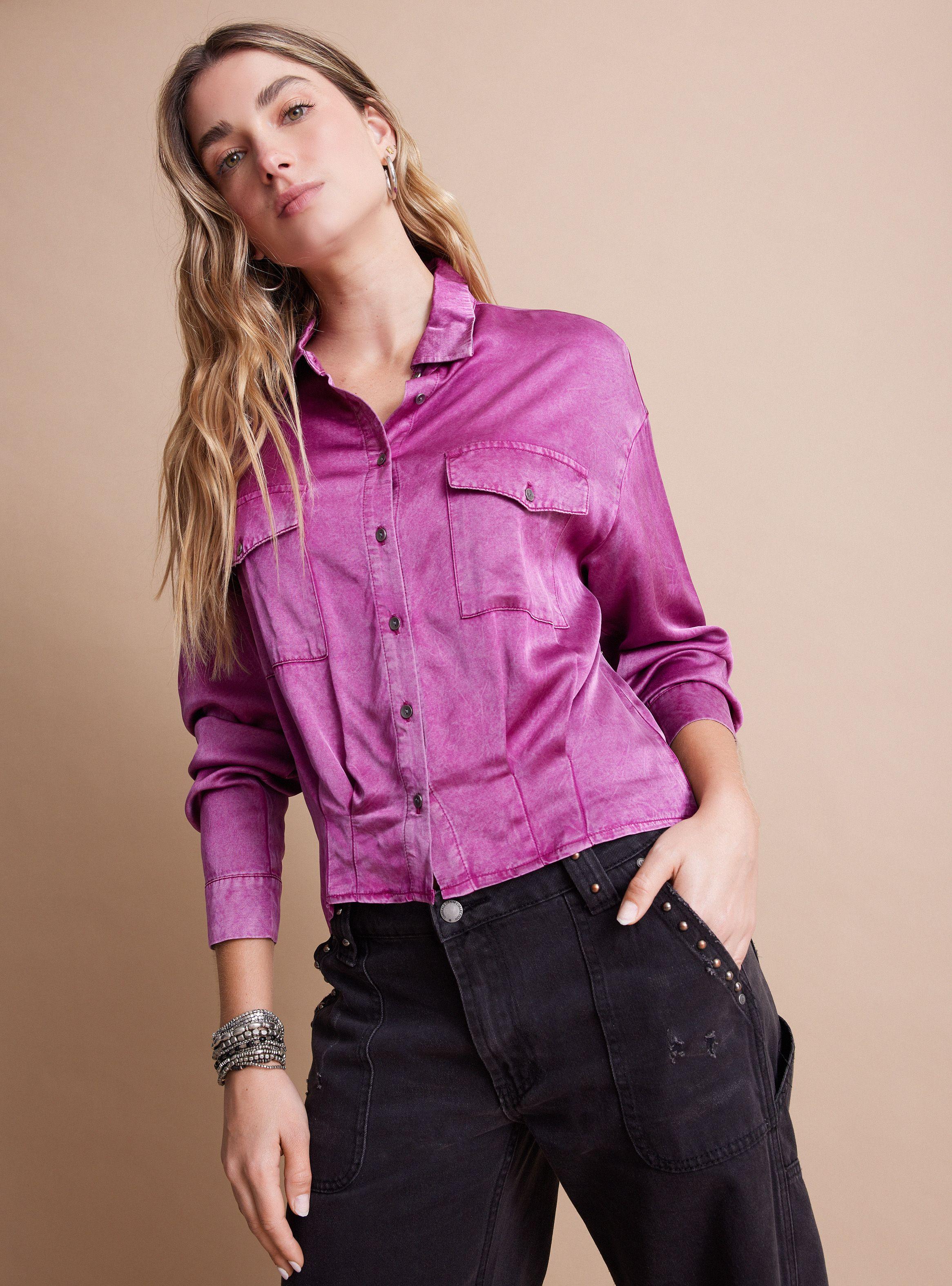 Blusa Efecto Satinado Y Proceso De Color-0