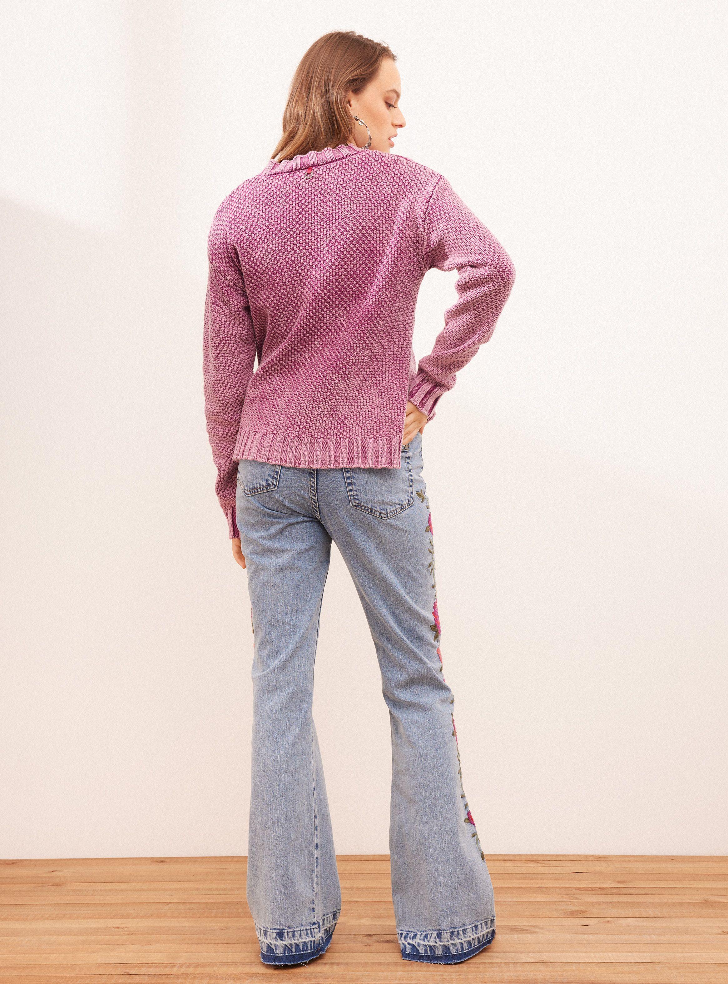 Sweater Calado Tejido Básico-5