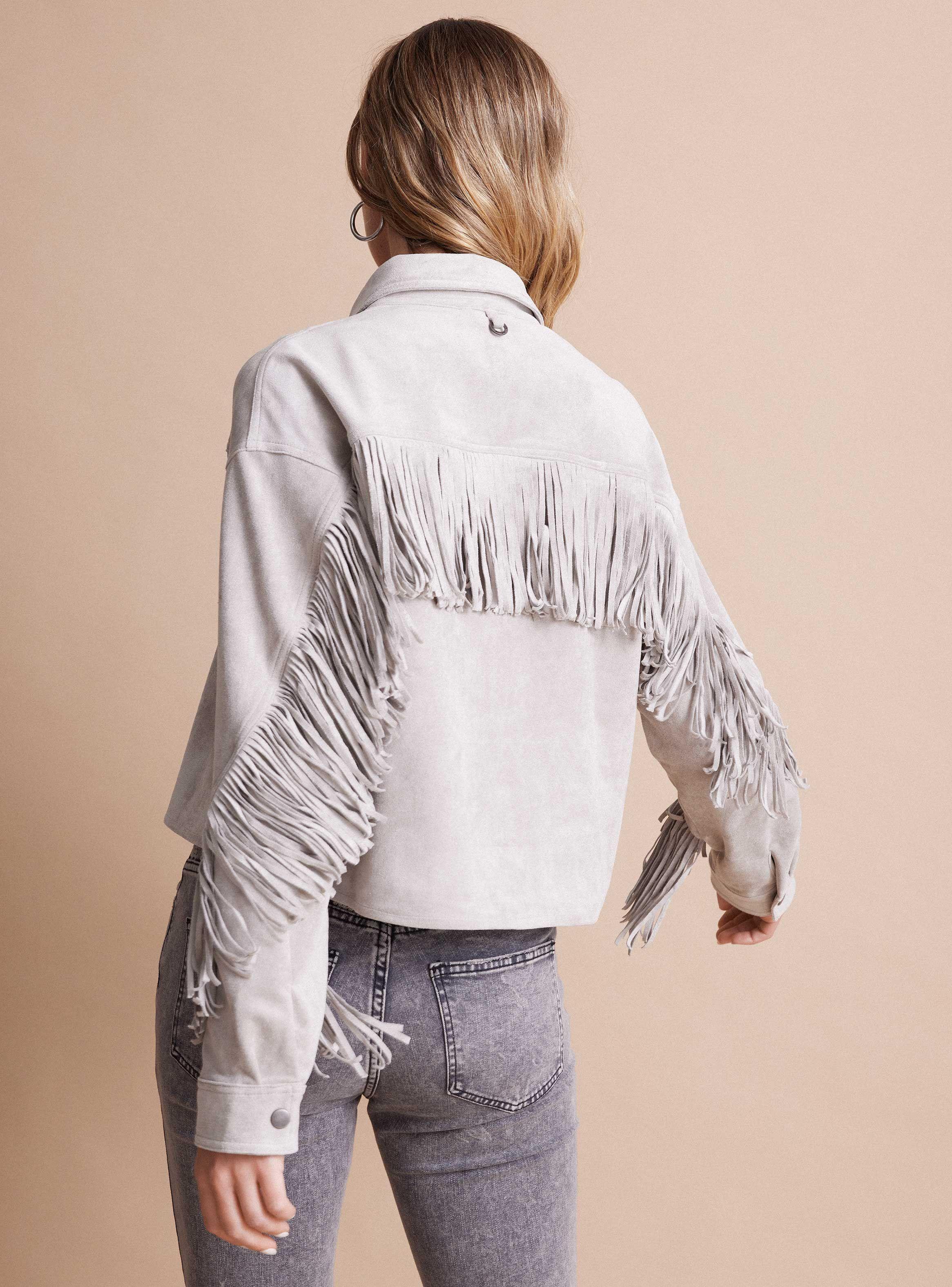 Chaqueta Efecto Reno con Flecos-1