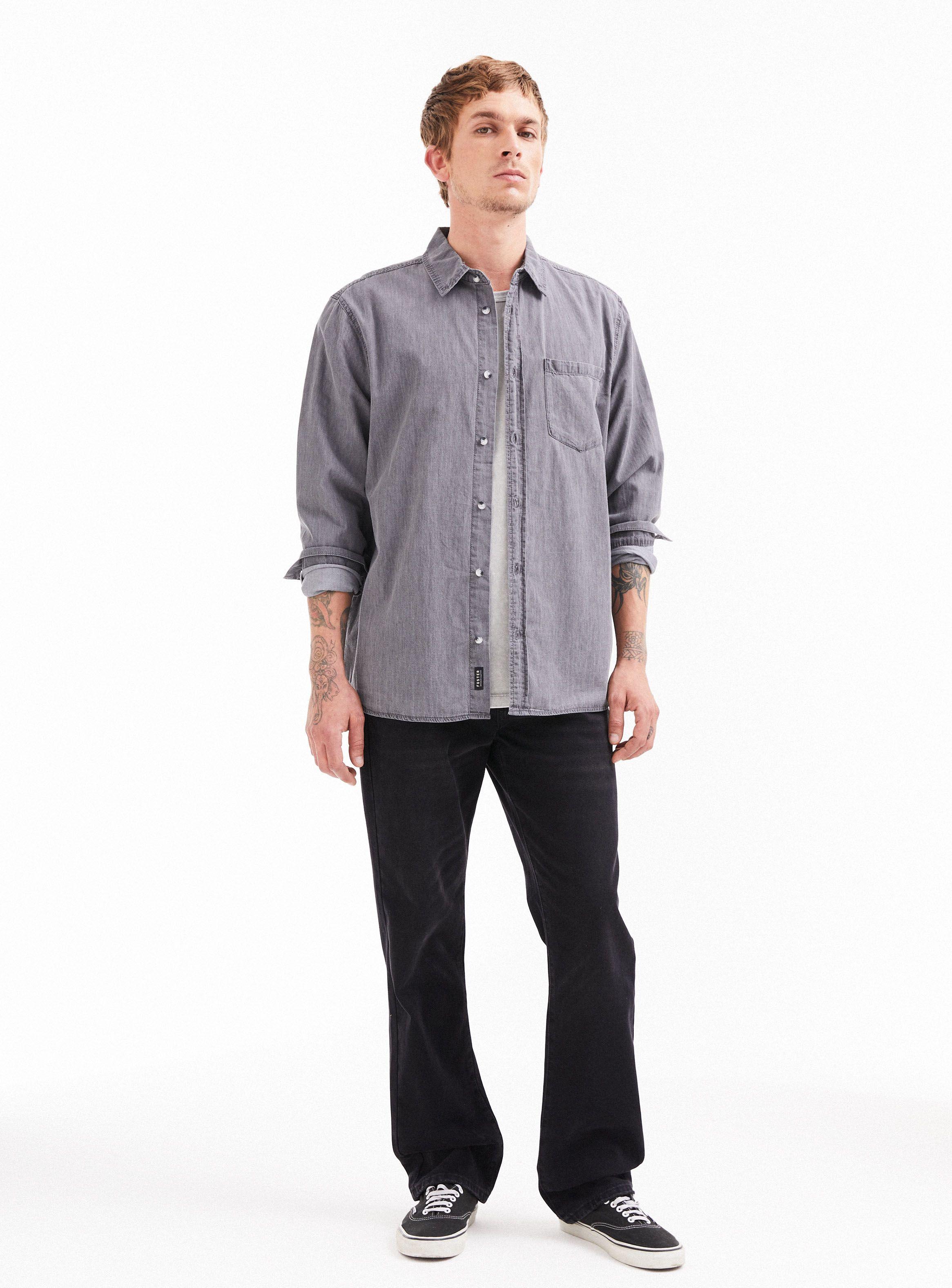 Camisa Tela Denim Casual-4