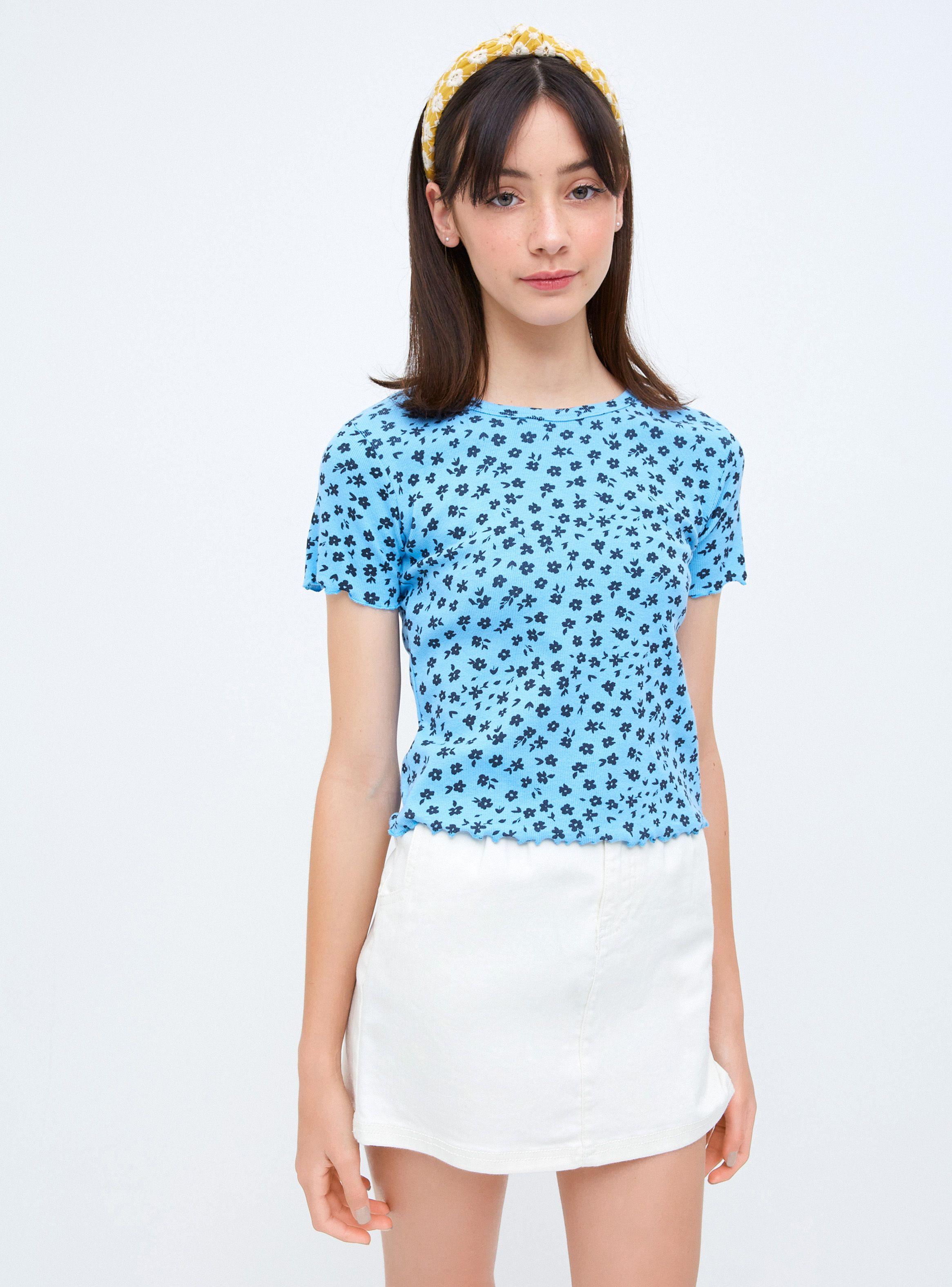 Polera Manga Corta Rib Full Print Niña-0