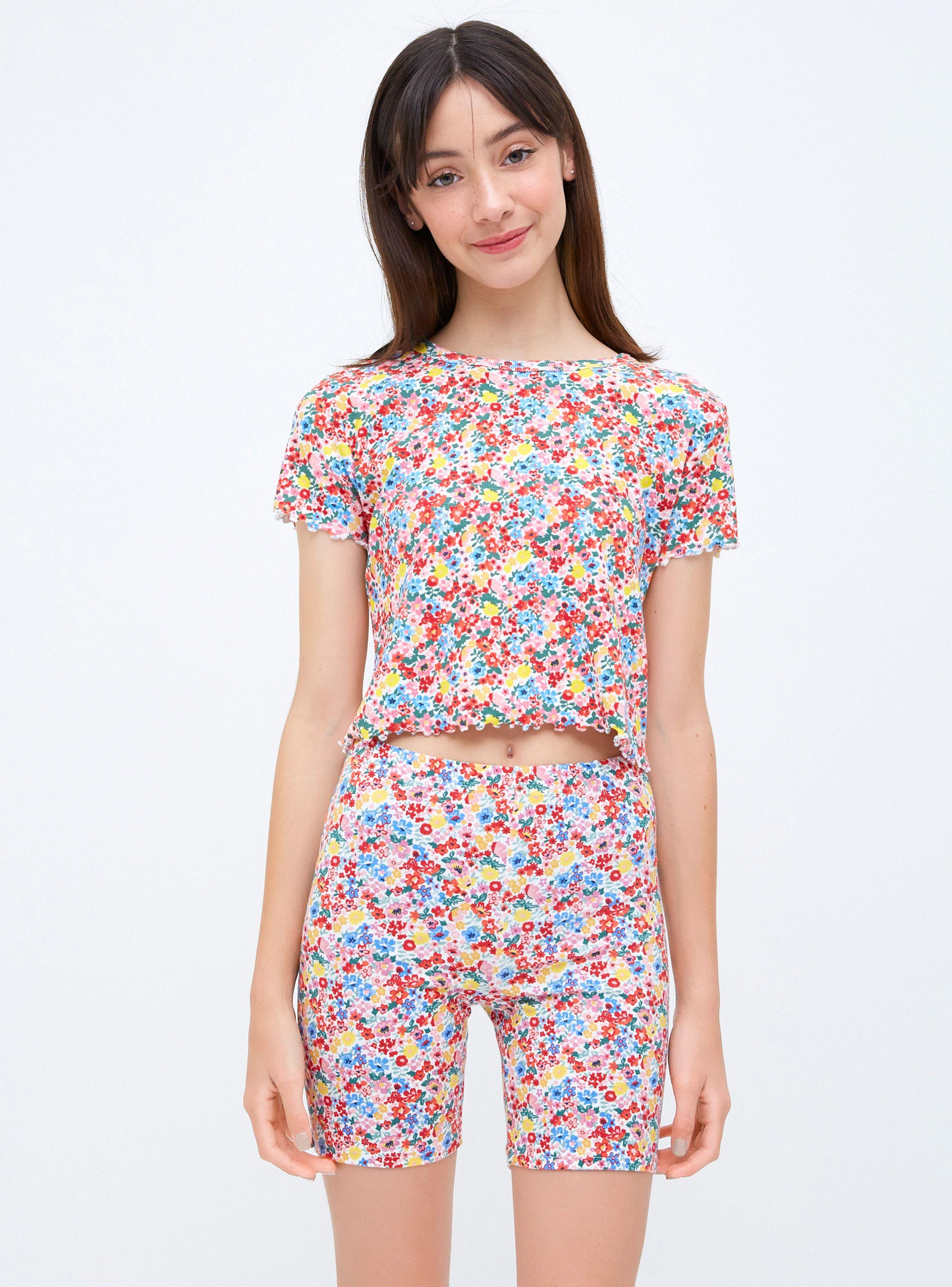 Polera Manga Corta Rib Full Print Niña-0