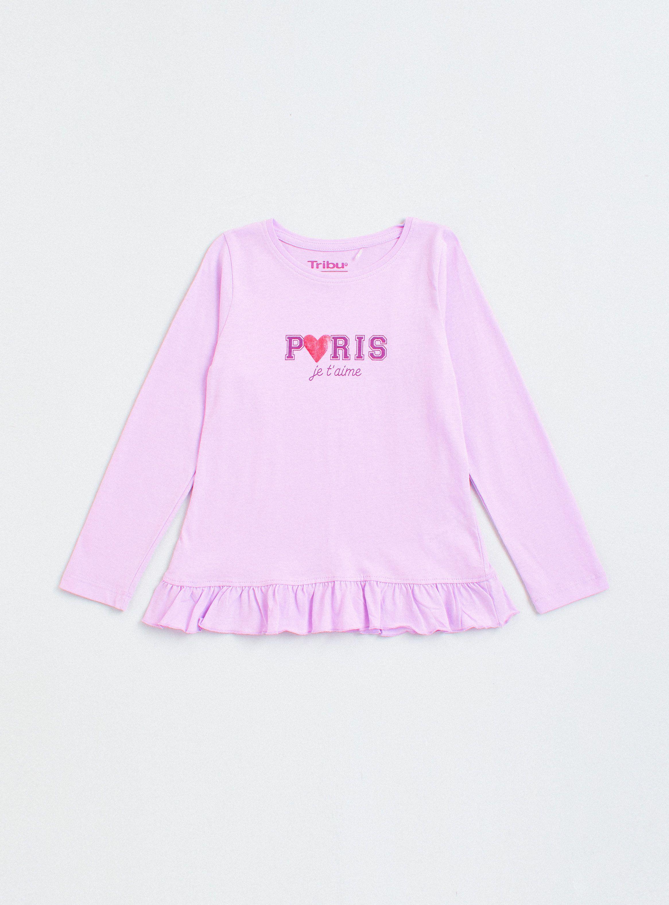 Polera Manga Larga Print Frontal Niña-0