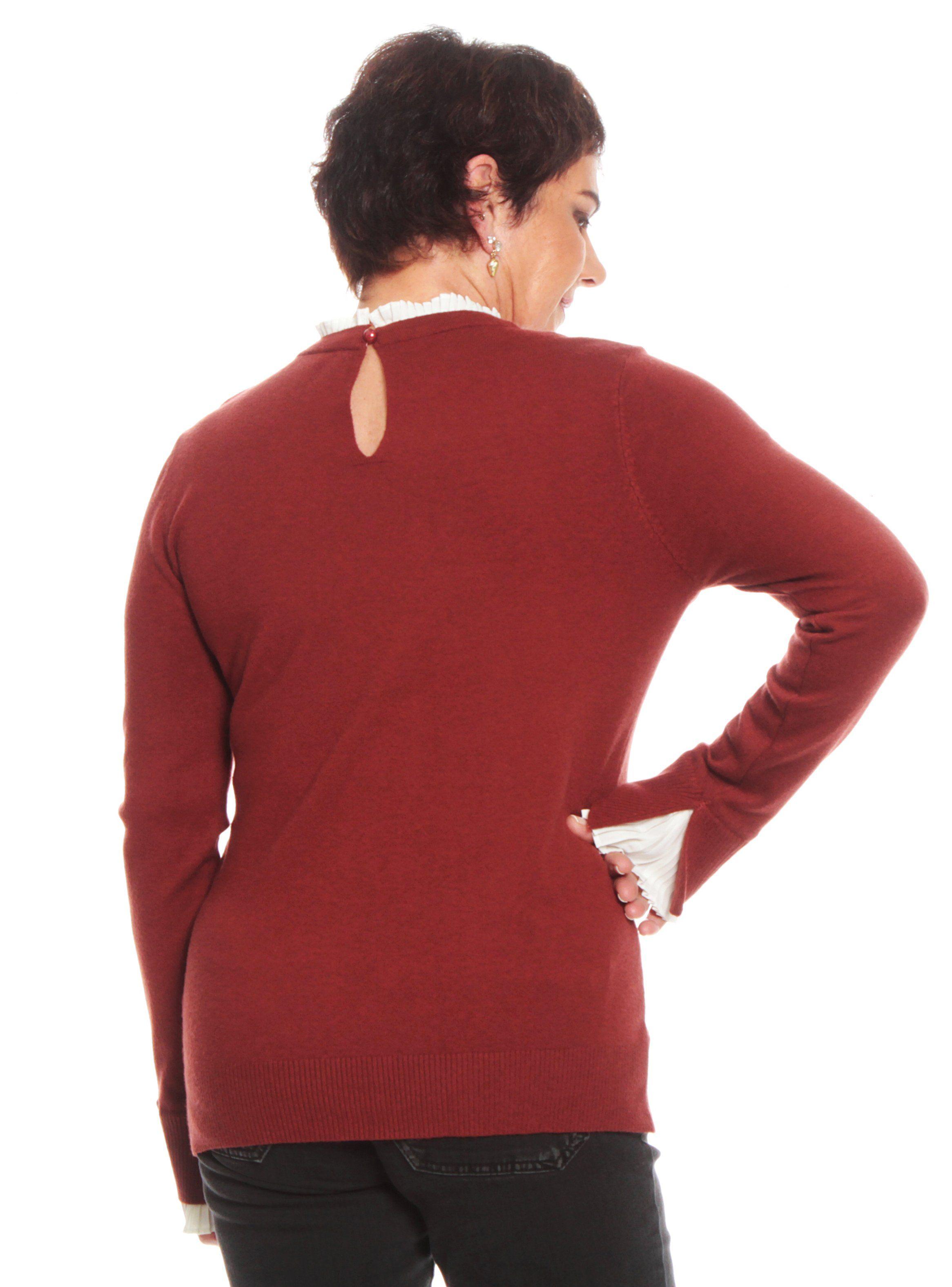 Sweater con Cuello Redondo y Aplicación Manga Larga-1