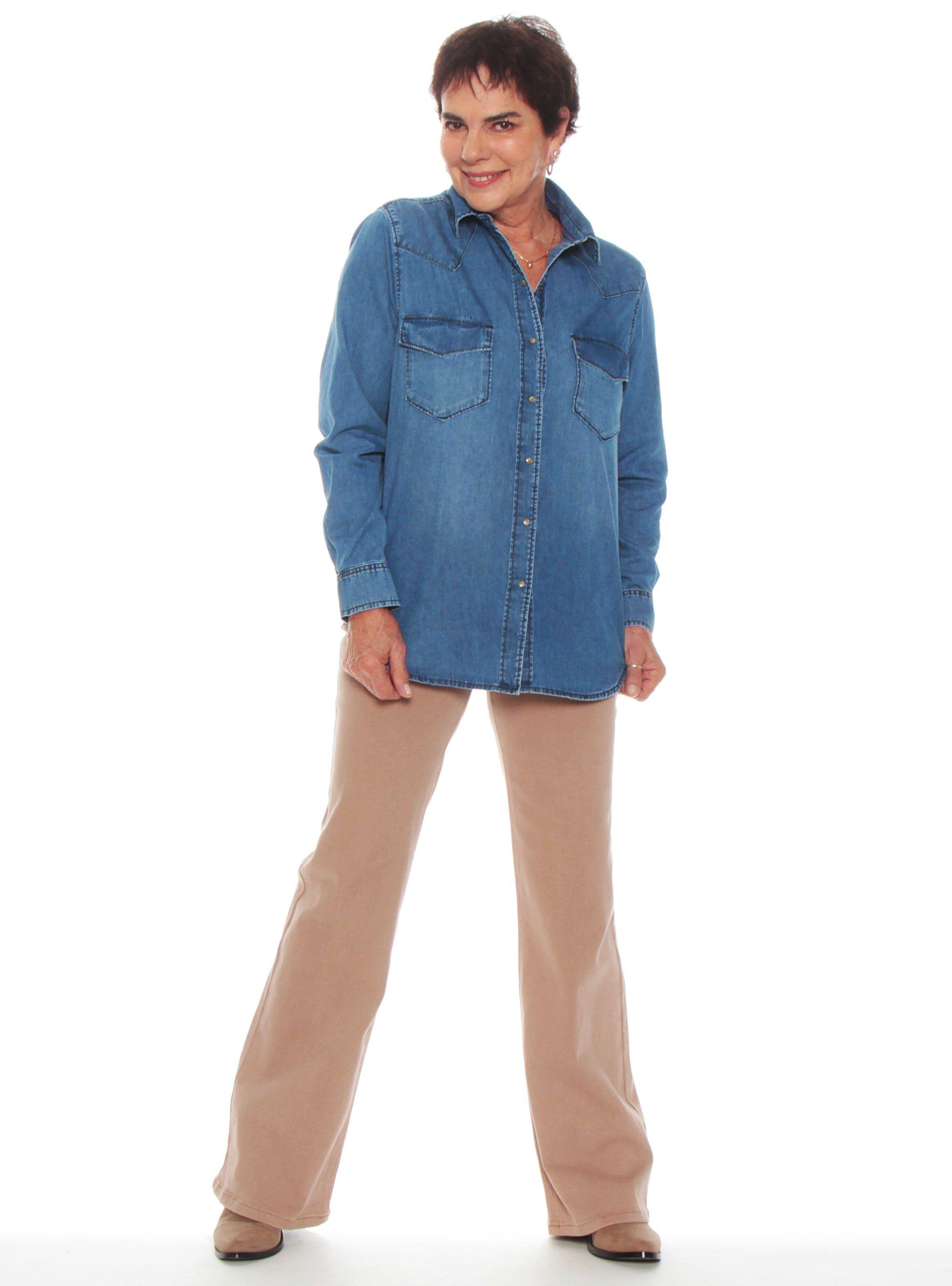 Blusa Manga Larga Denim Abotonada-3