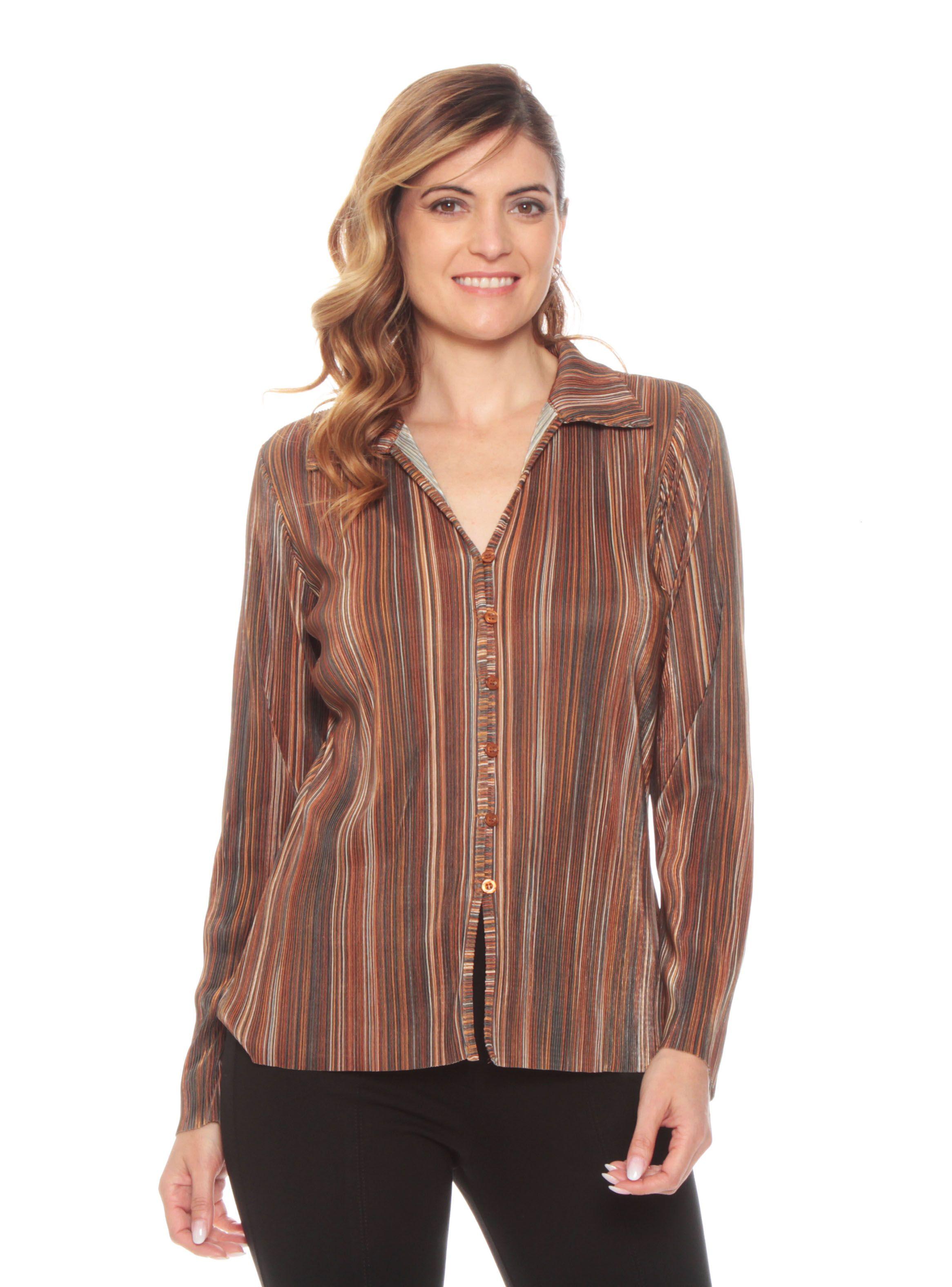 Blusa Manga Larga Estampada Arrugadada-0