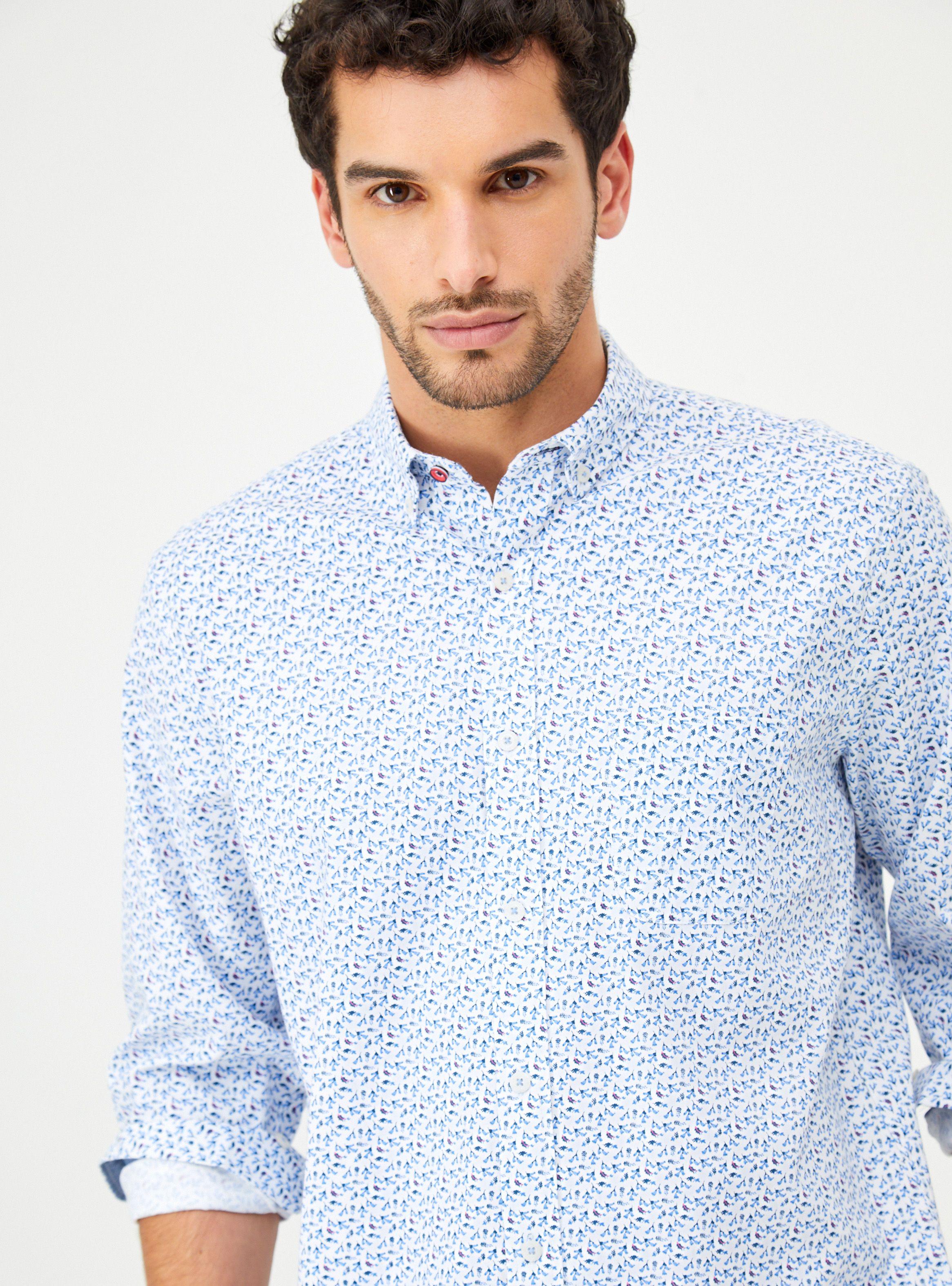 Camisa Diseño Mini Print Manga Larga-2