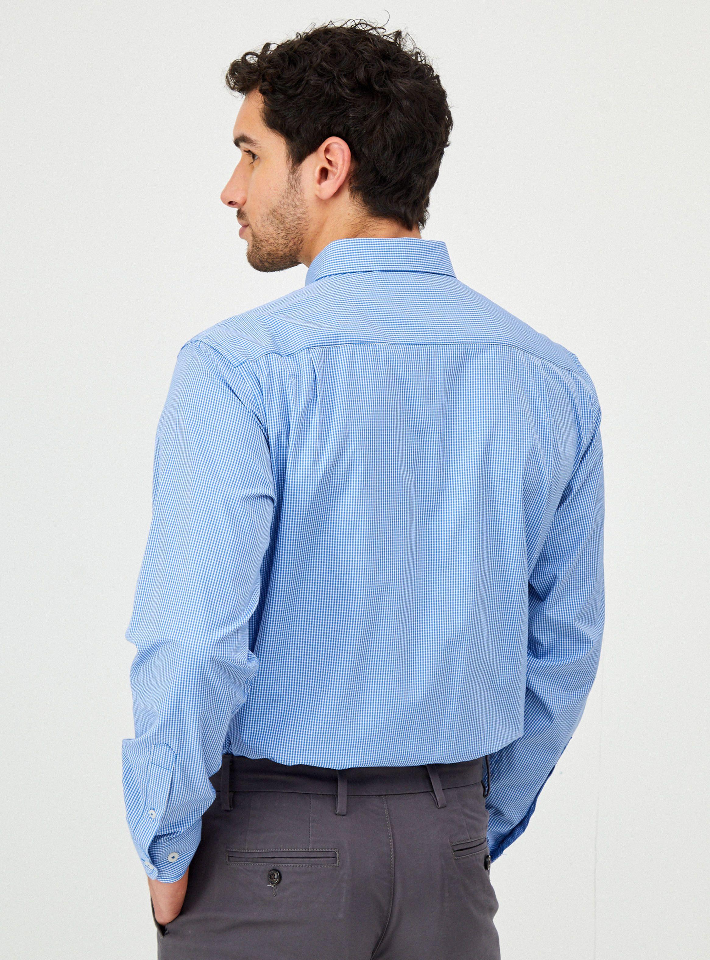 Camisa Básica a Cuadros Bolsillo-1