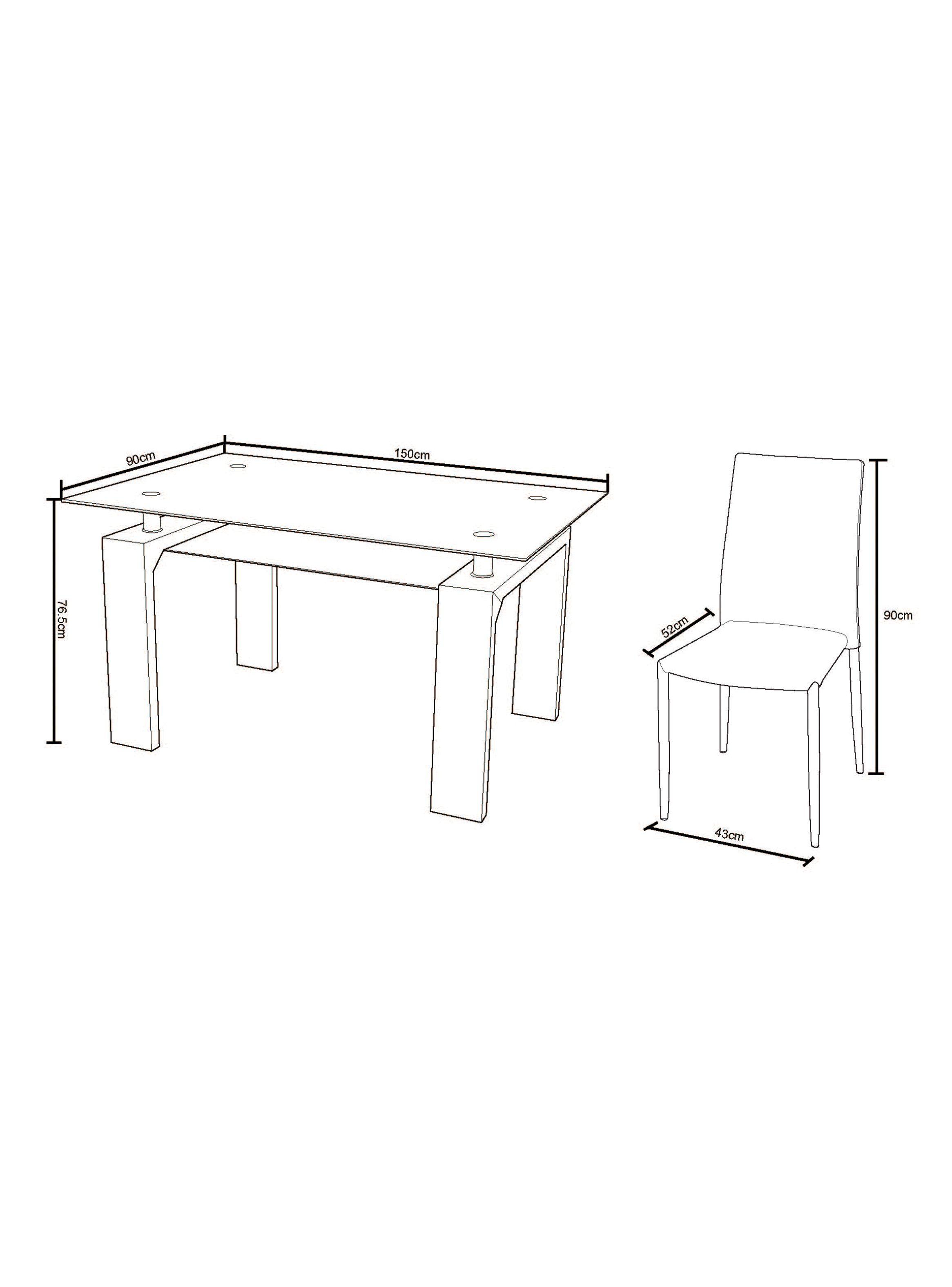 Juego de Comedor Vidrio Natural + 6 Sillas Attimo Attimo-2