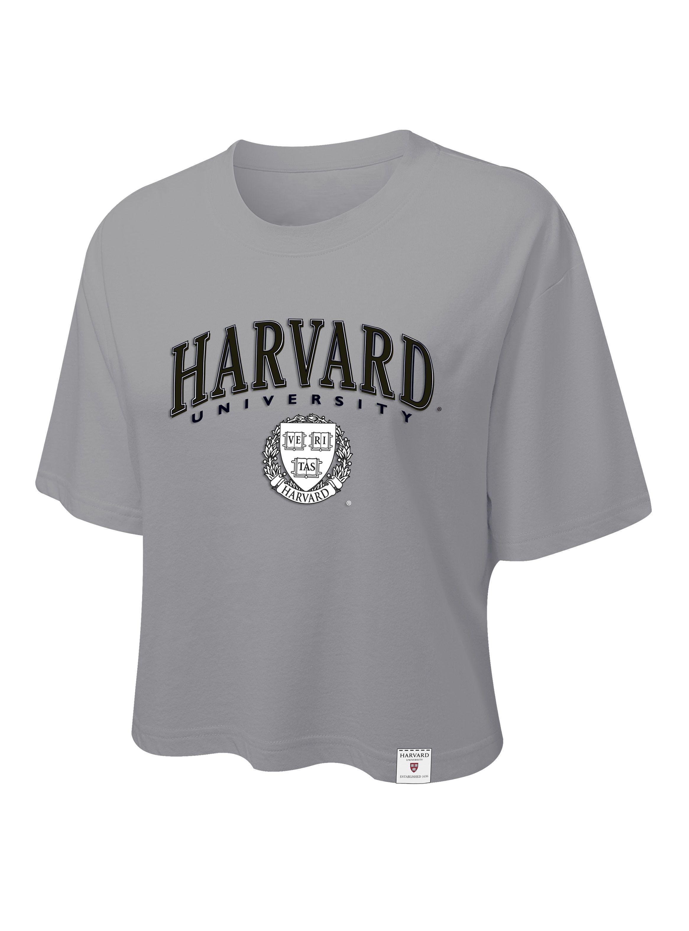 Crop Top Manga Corta Harvard Preppy Style-0