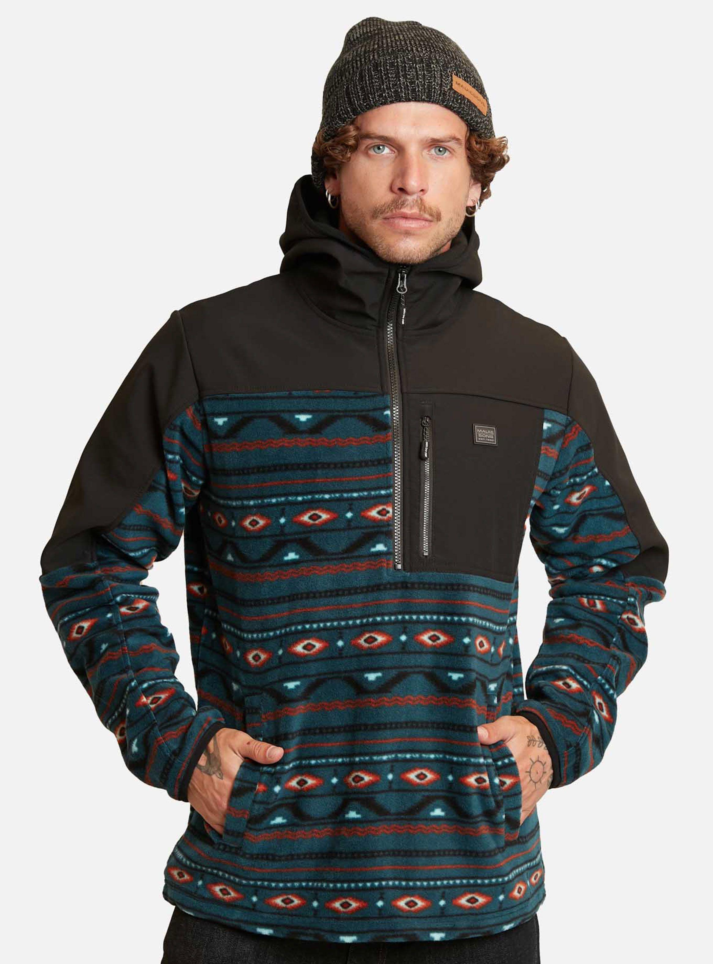 Polerón Canguro Color Block Full Cierre Print Etnico-0