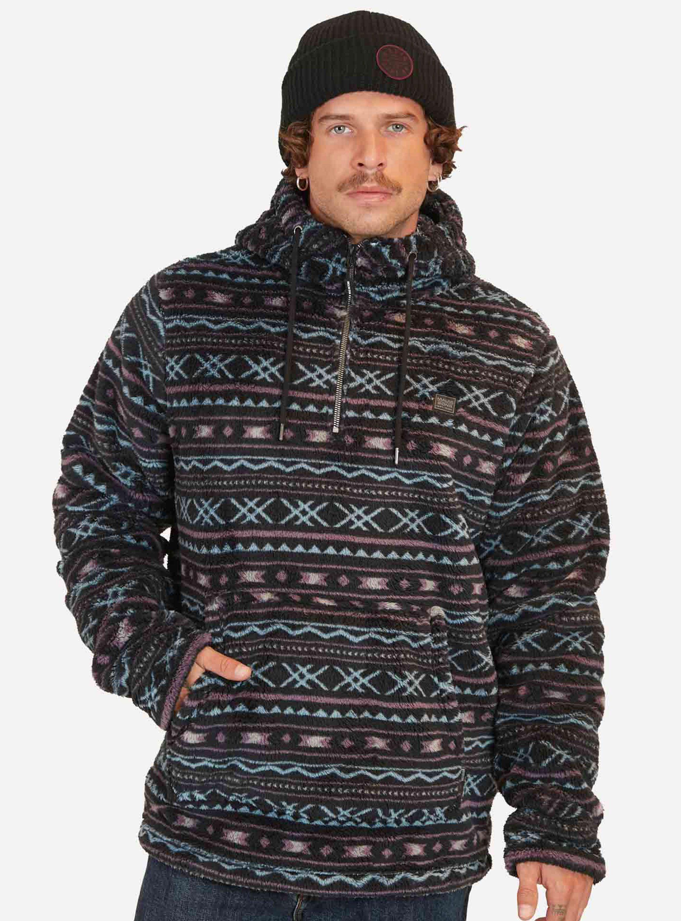 Polerón Full Print Étnico Peludo Medio Cierre-0