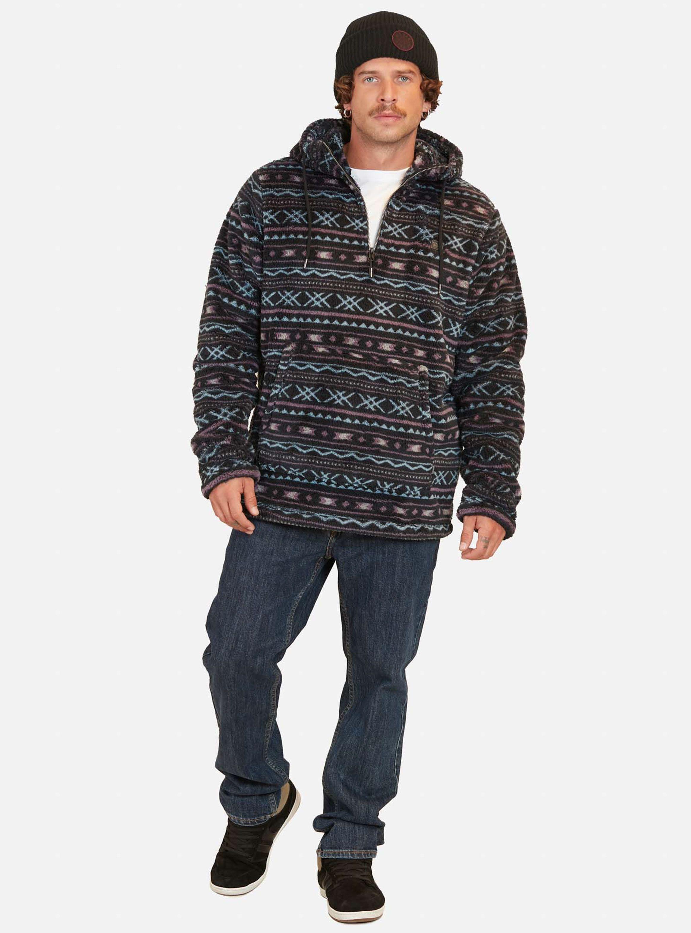 Polerón Full Print Étnico Peludo Medio Cierre-3