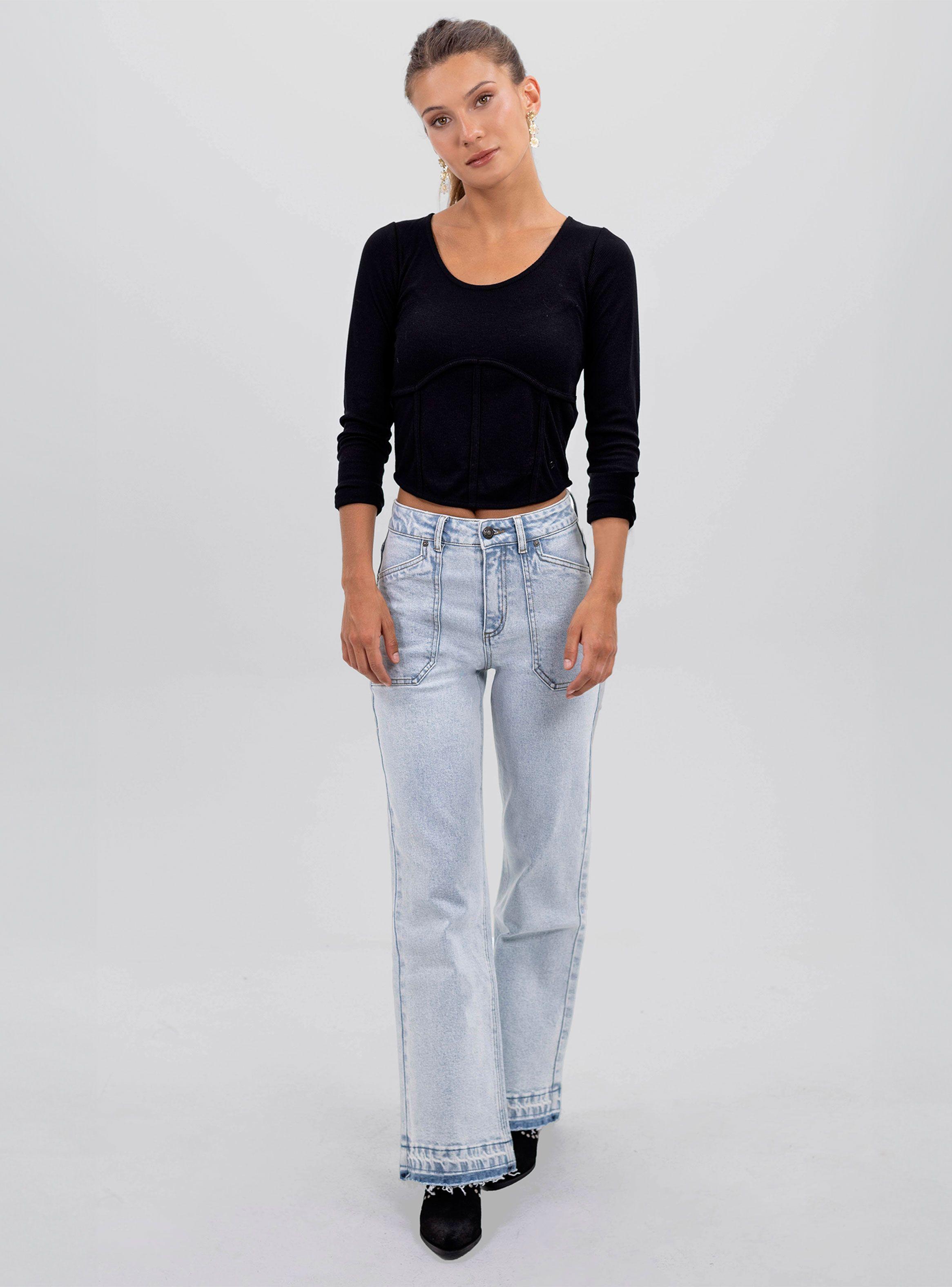 Polera Top Manga Larga Corset-3