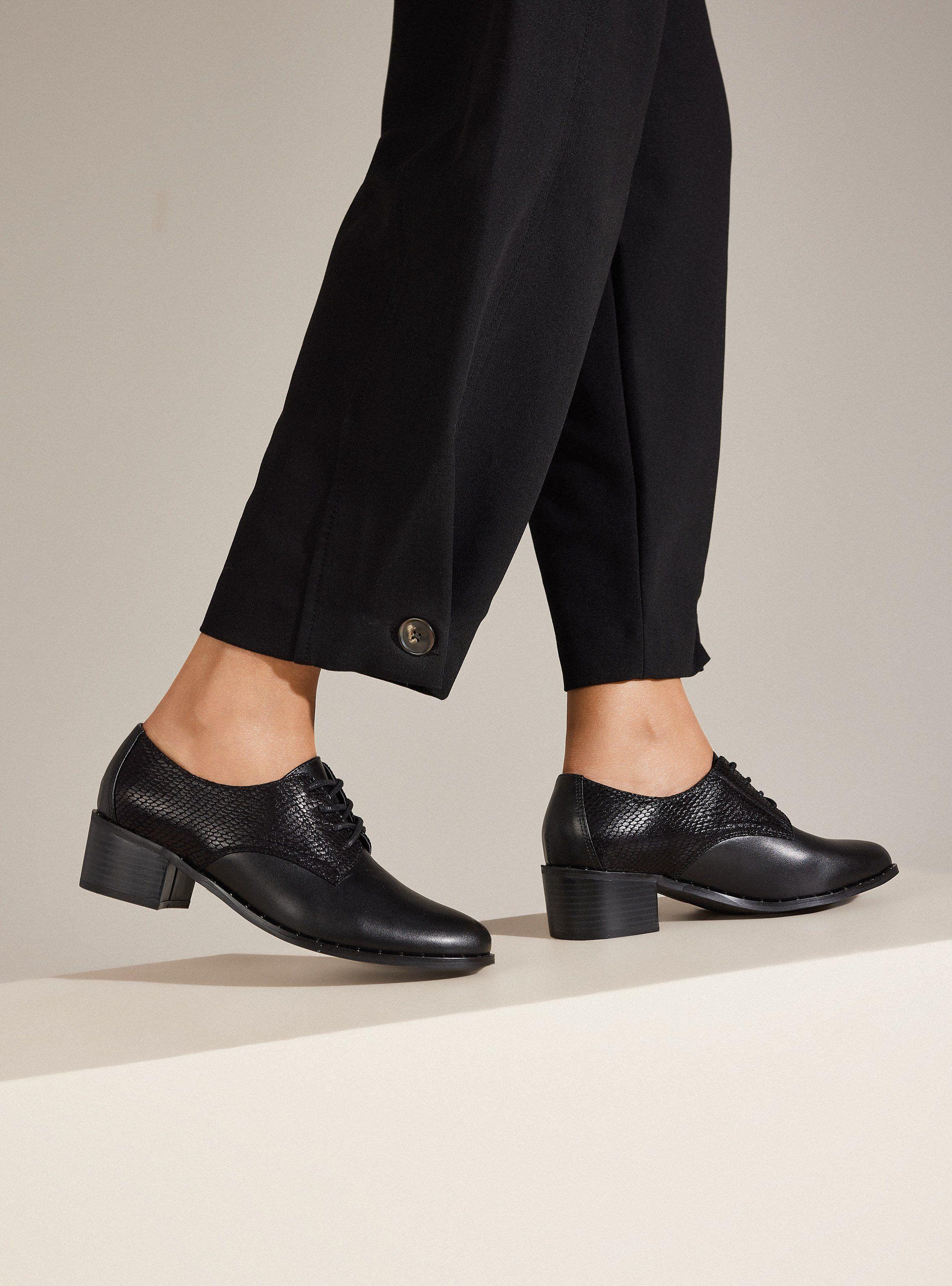 Zapato Casual Oxford Acordonado con Textura Mujer-0