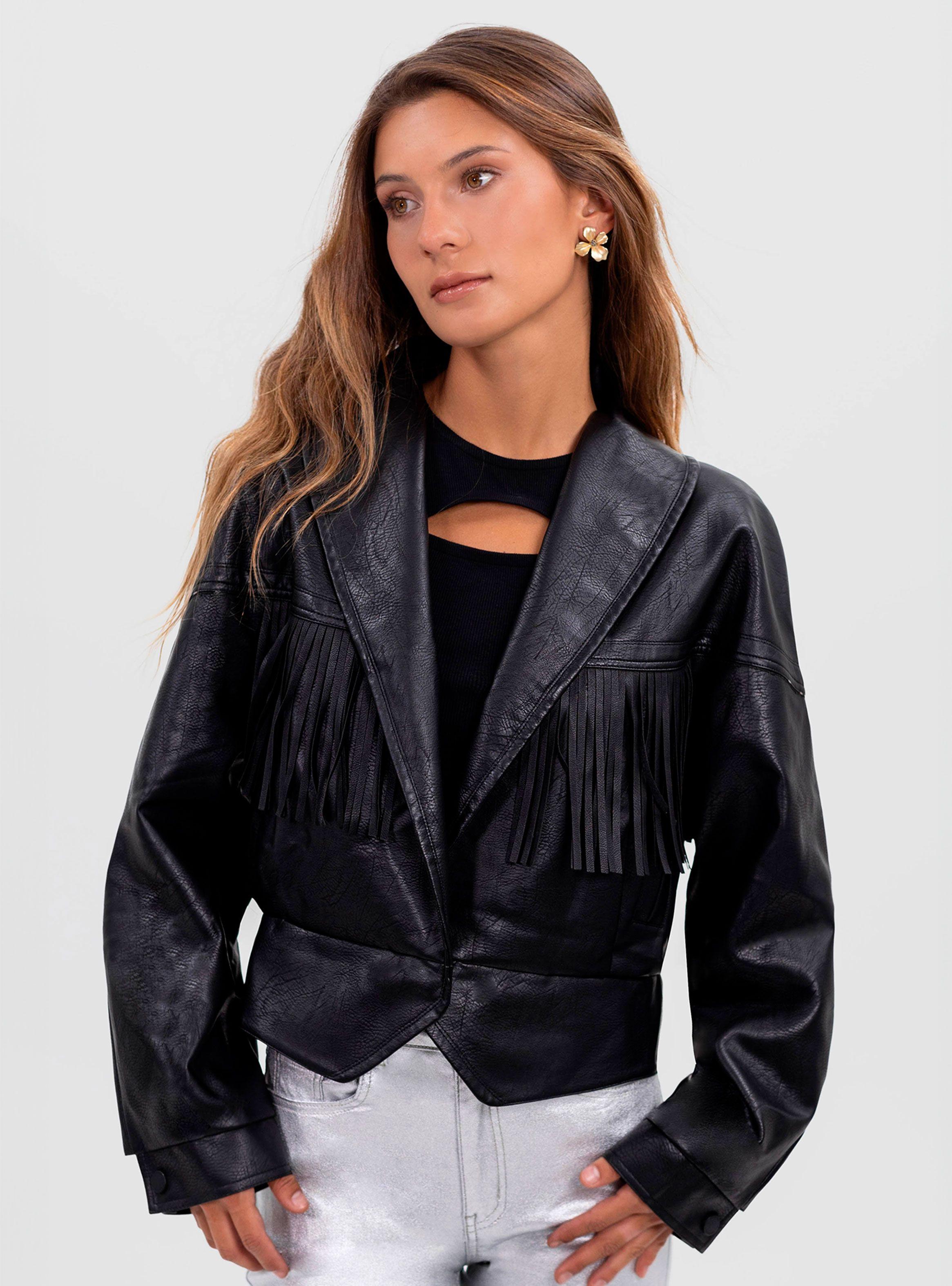 Chaqueta Flecos P.U. Black-0