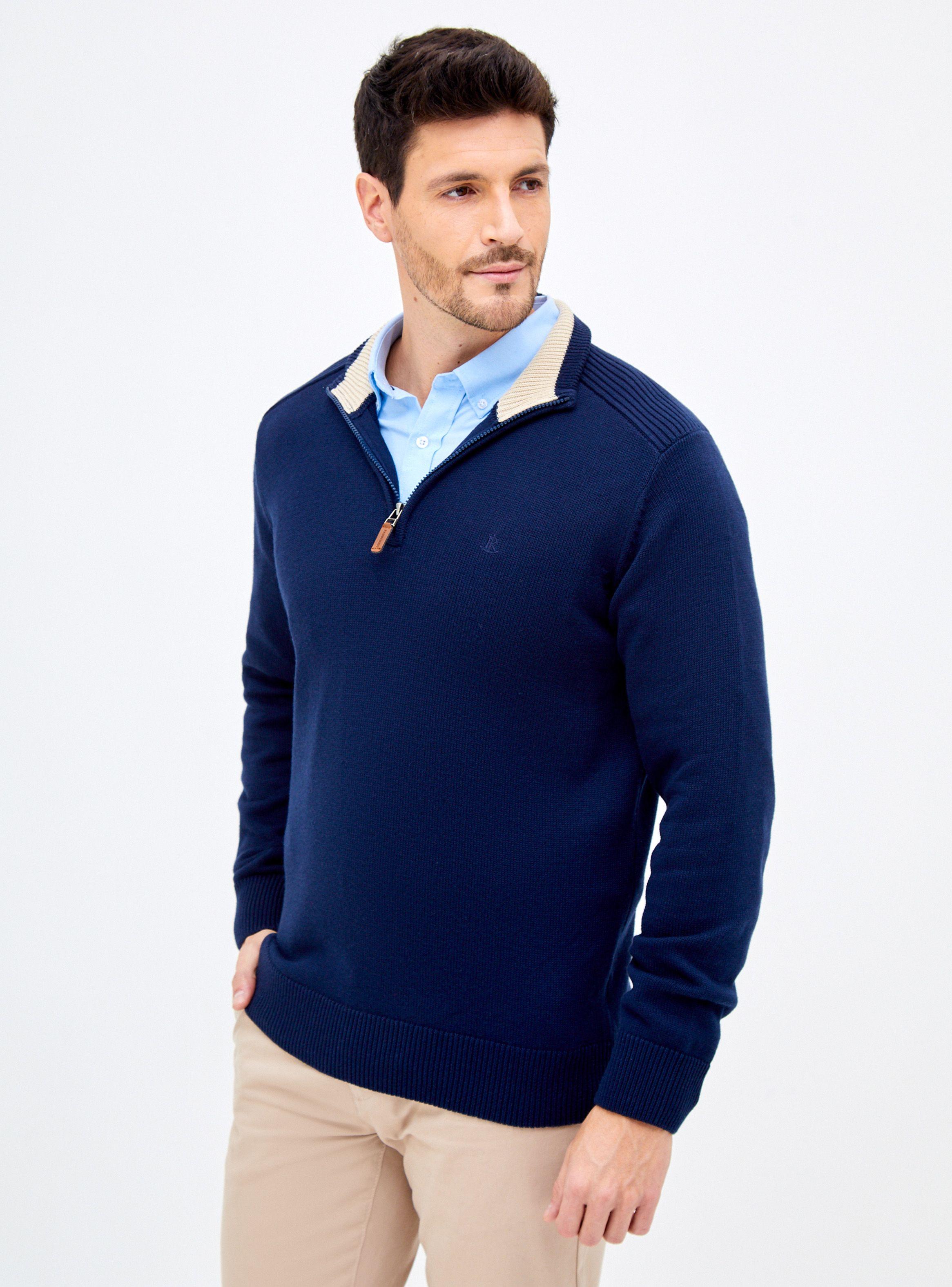 Sweater Cuello Alto Semi Abierto con Cierre-0