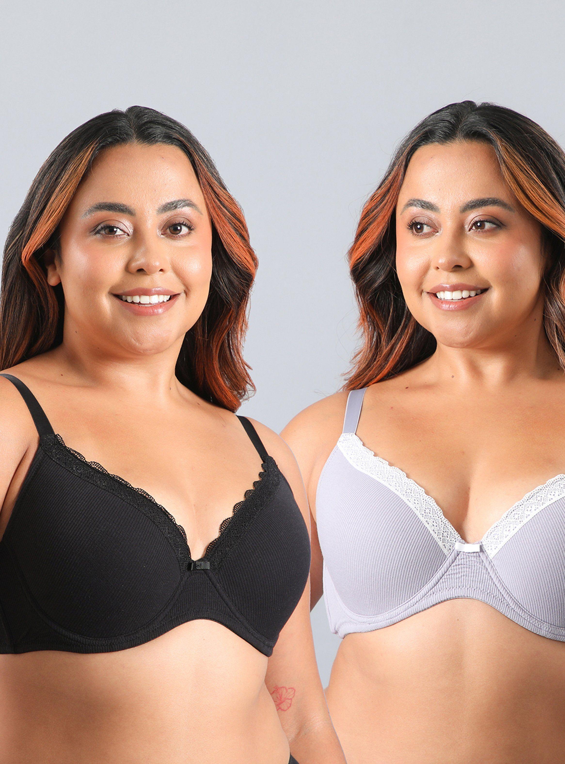 Pack 2 Sostén Copas Relleno Ligero Encaje Bordes-0