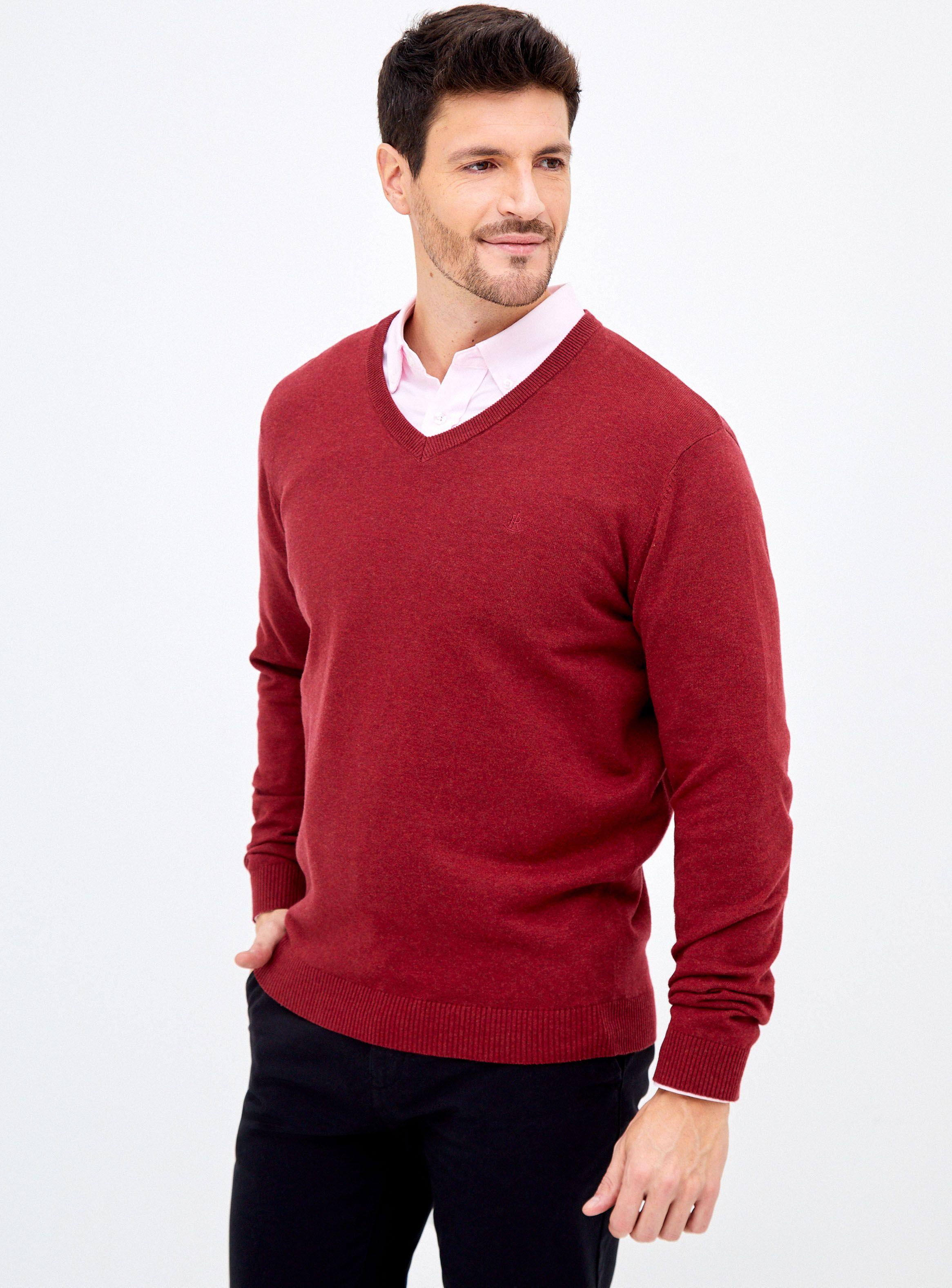 Sweater Cuello V Tejido-0