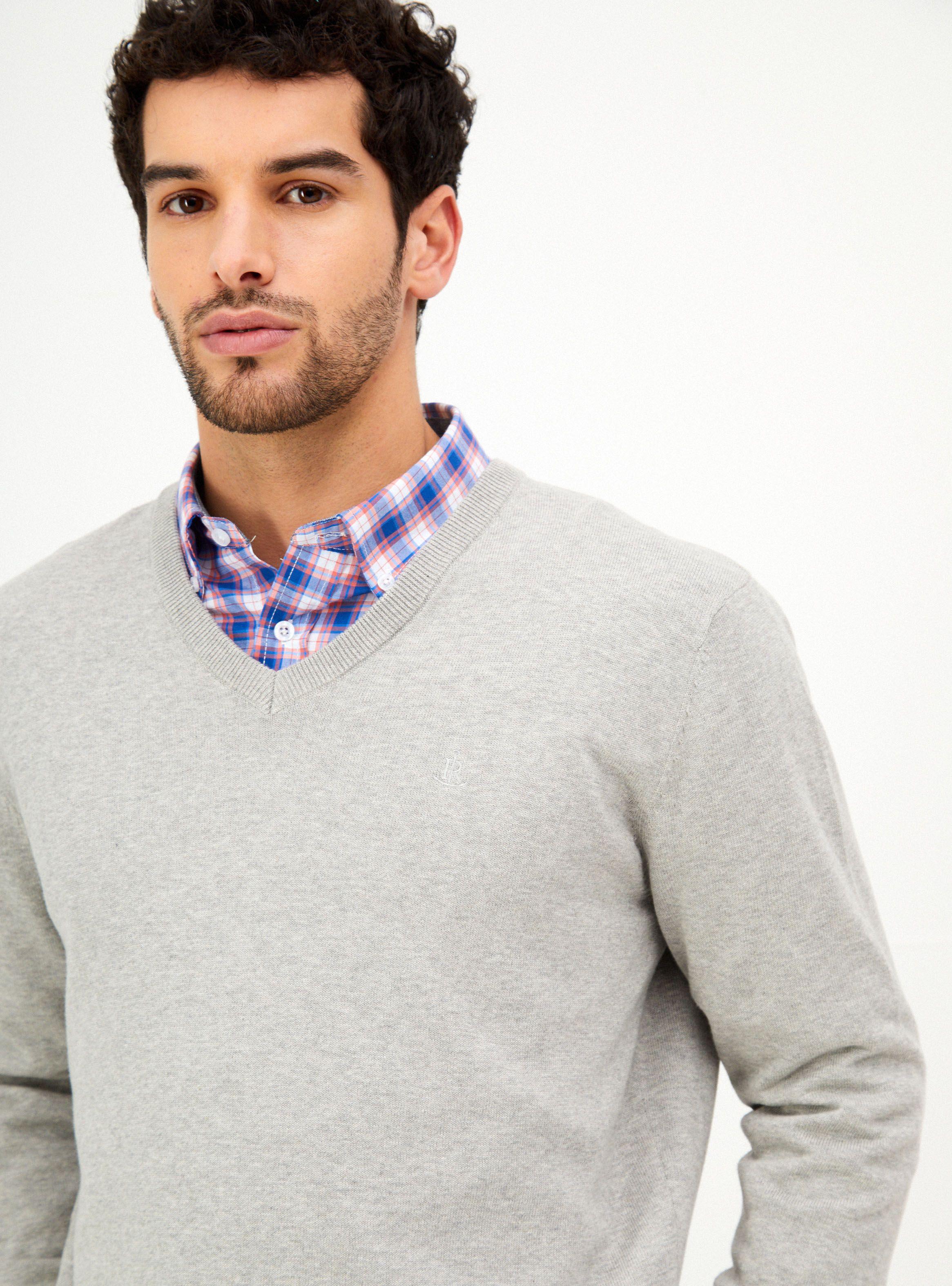 Sweater Cuello V Tejido-2