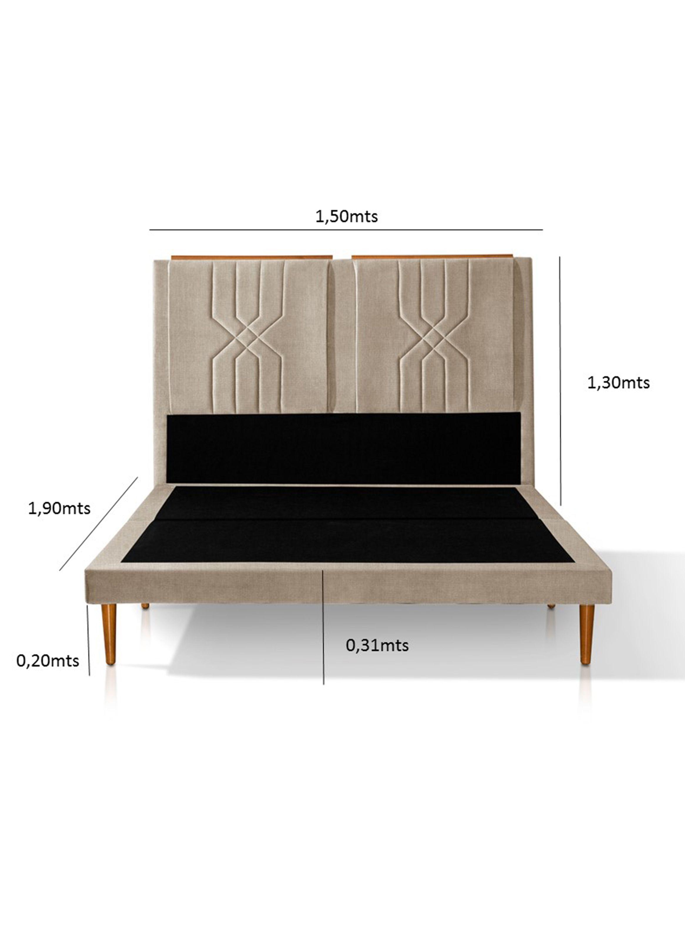 Cama Astro 2 Plazas Beige-1