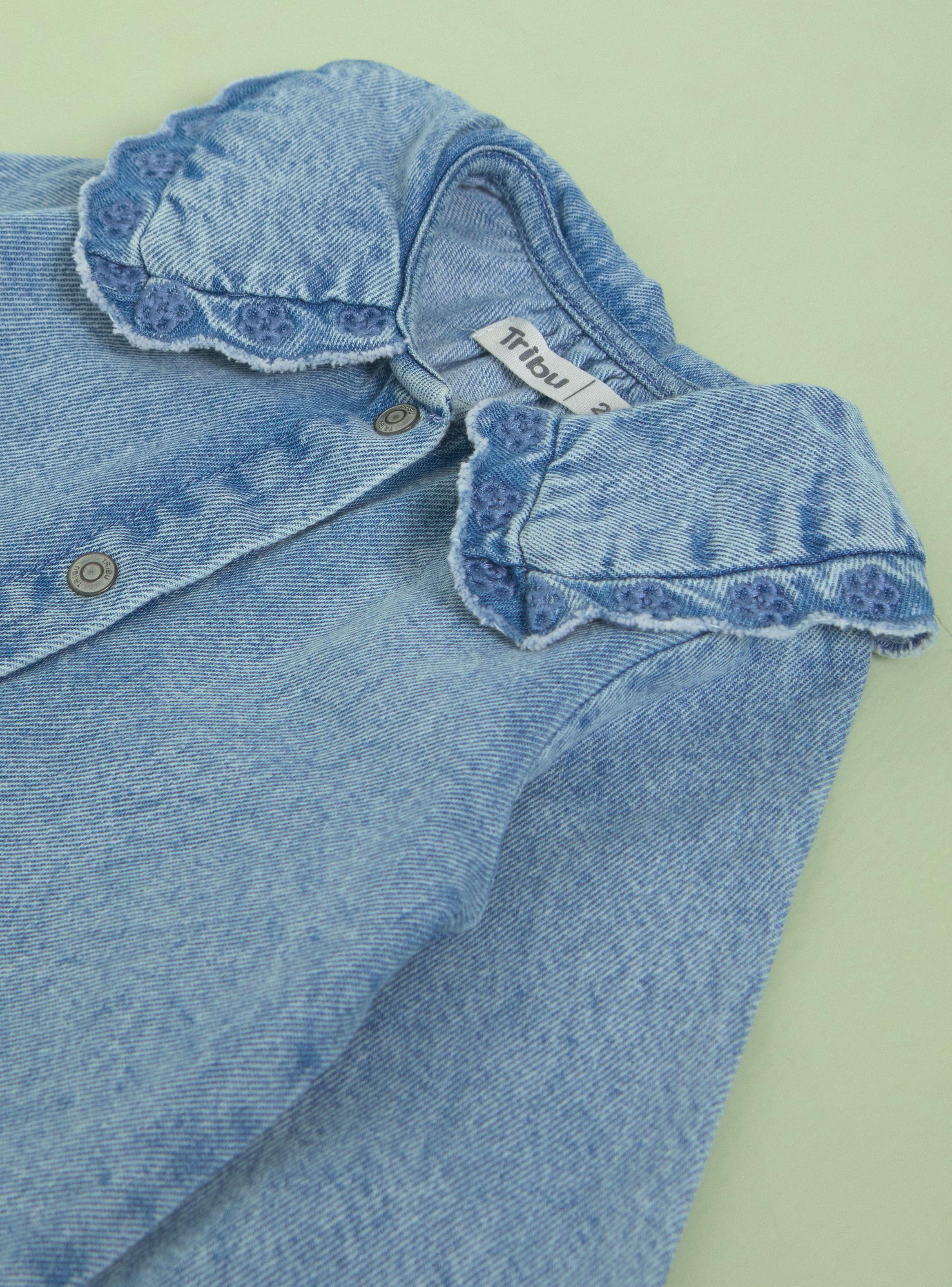 Blusa Jeans con Cuello Payaso-2