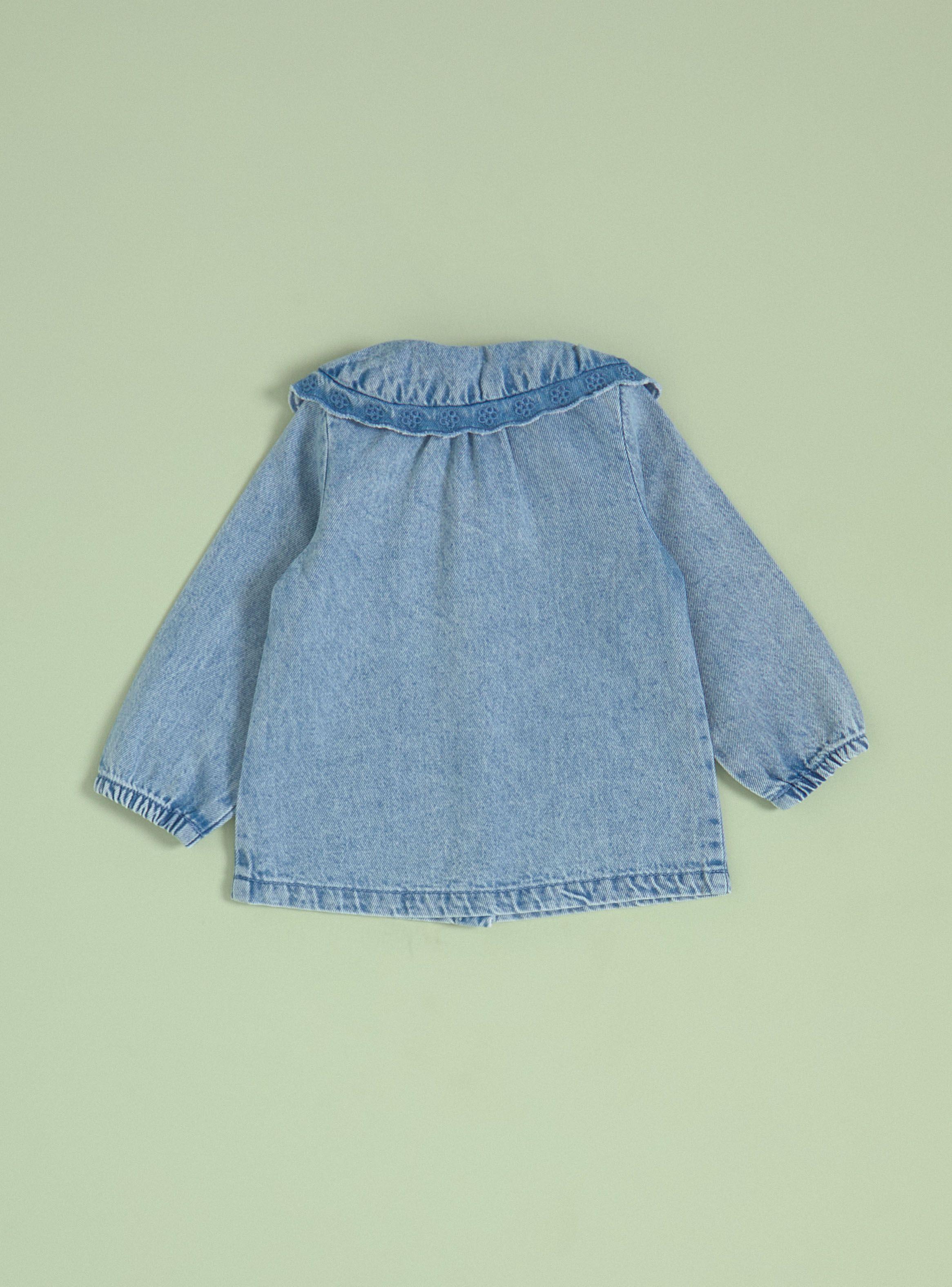 Blusa Jeans con Cuello Payaso-1