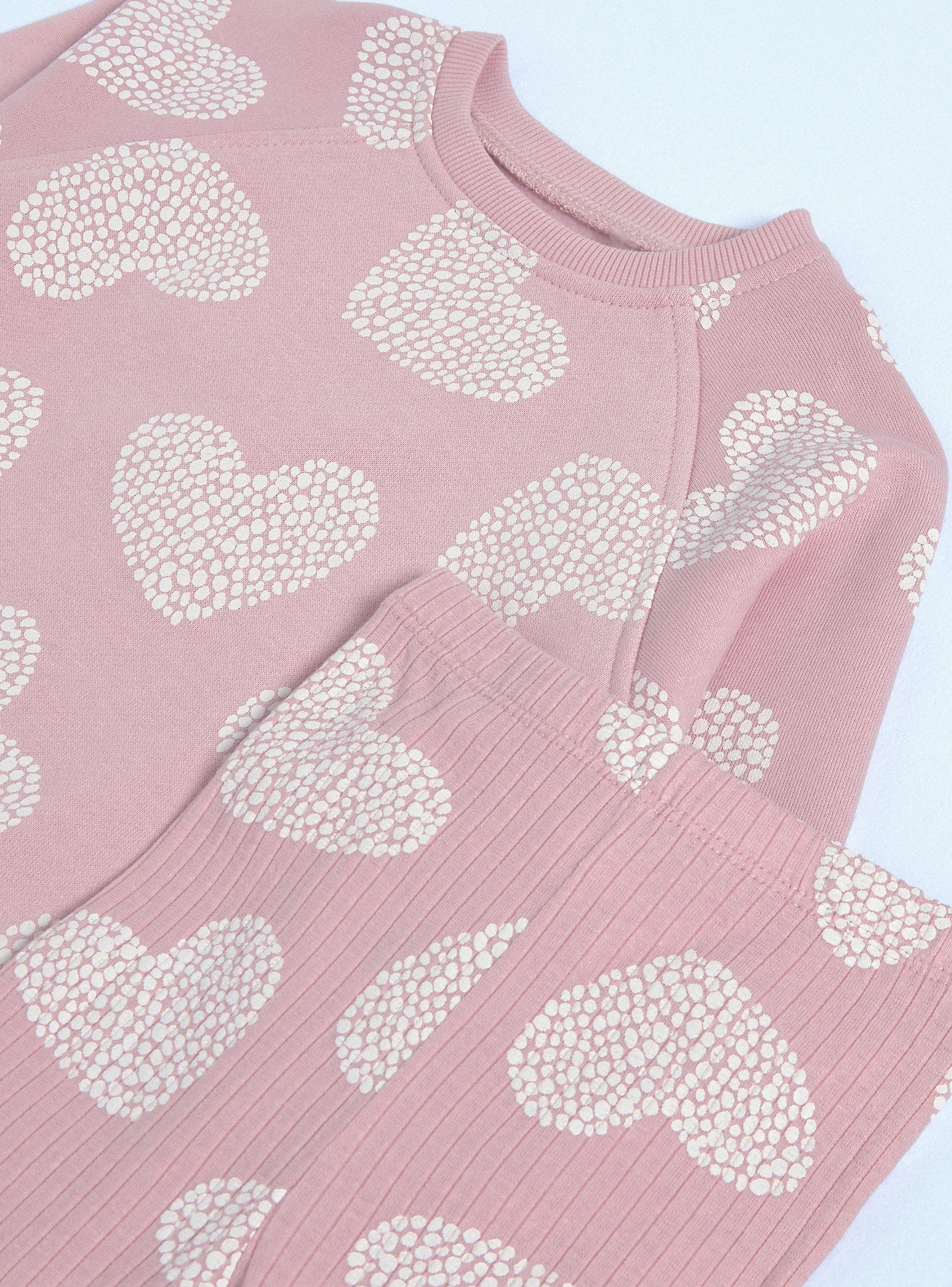 Conjunto Estampado Corazón Calzas Rib-2