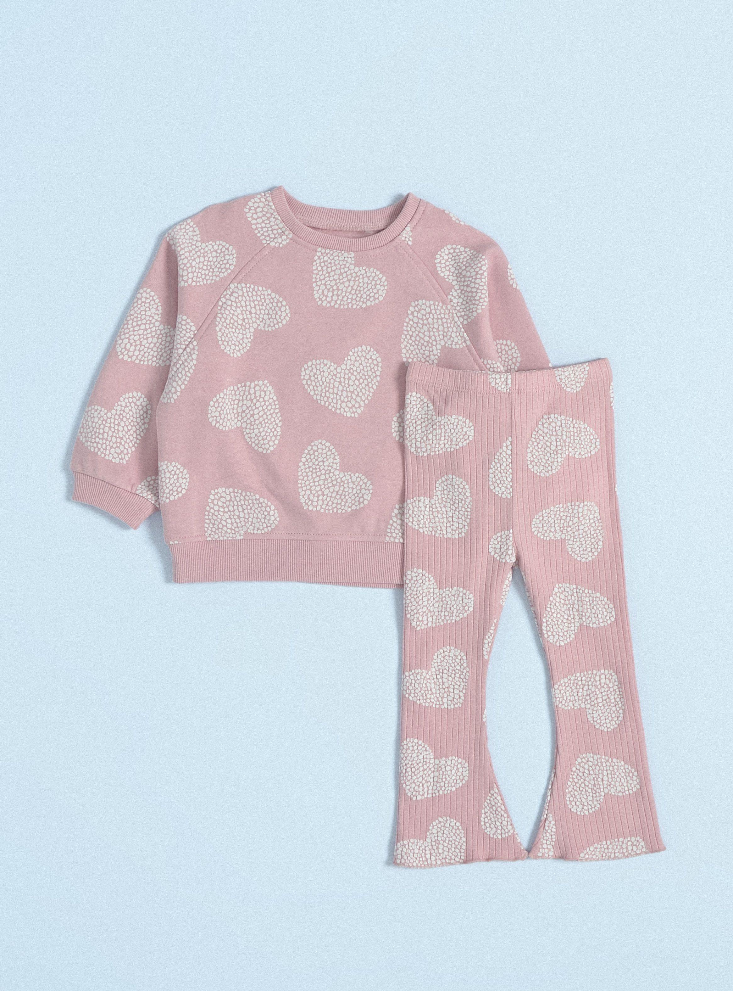 Conjunto Estampado Corazón Calzas Rib-0