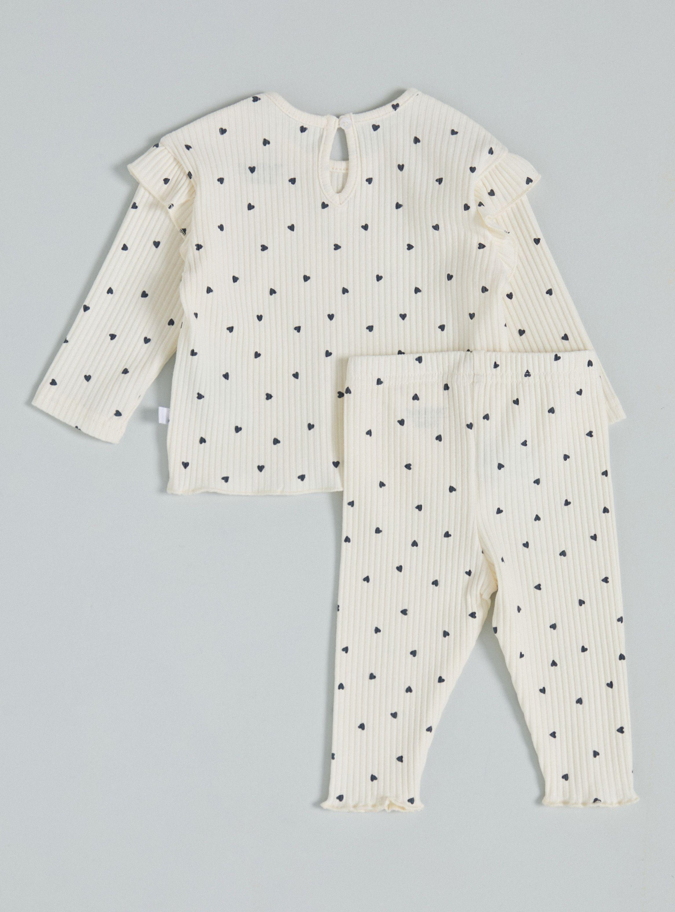 Conjunto Estampado Corazones y Vuelo en Liza-1