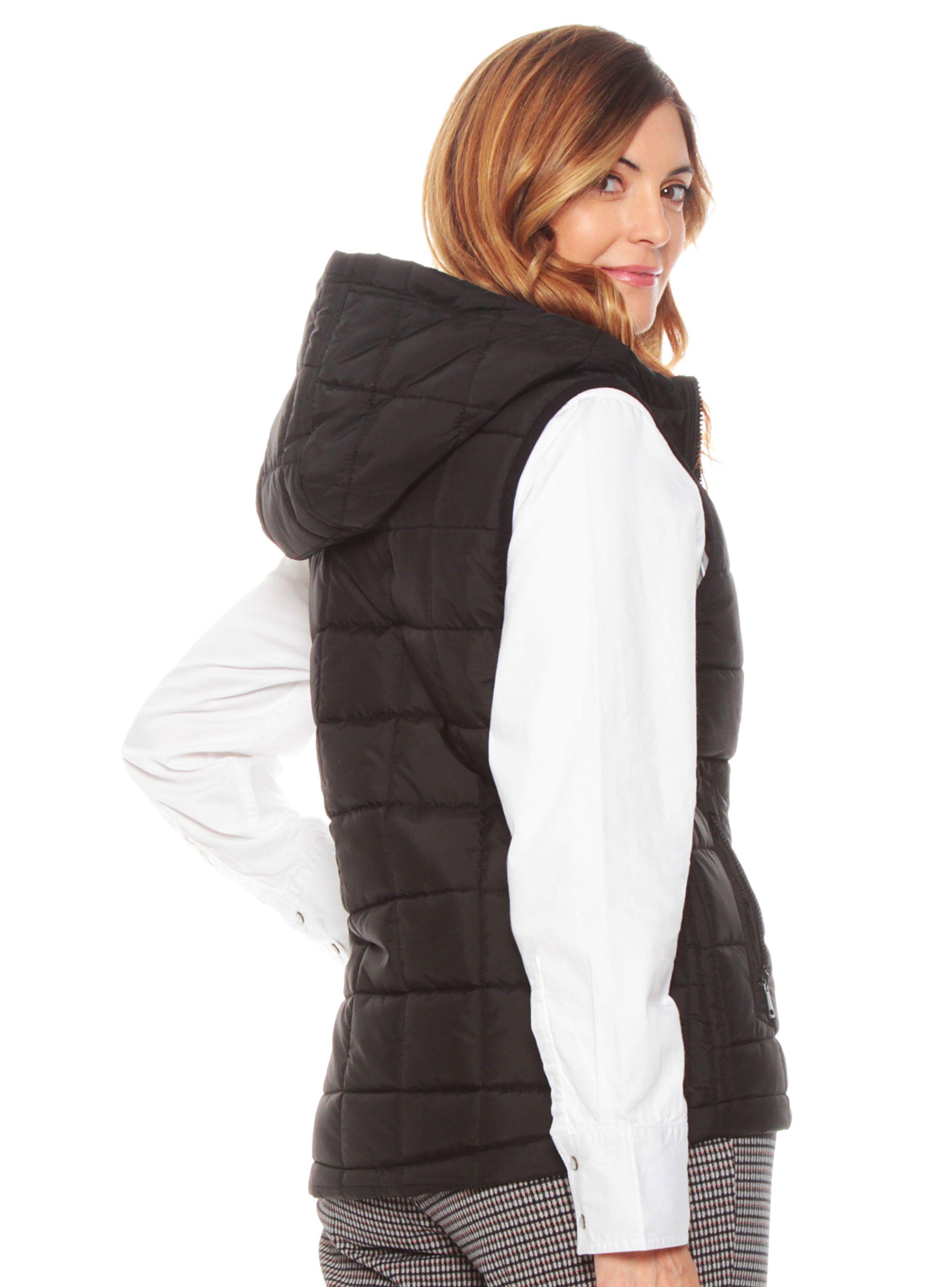 Parka Puffer Sin Manga Con Capucha-1
