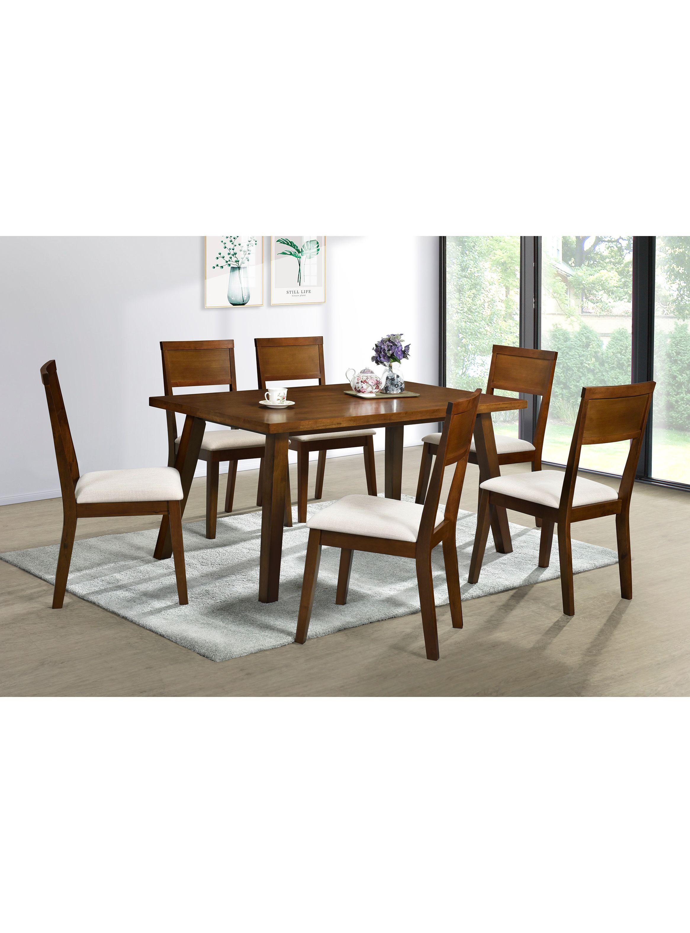 Juego de Comedor Castilla De 6 Sillas Madera Natural-3