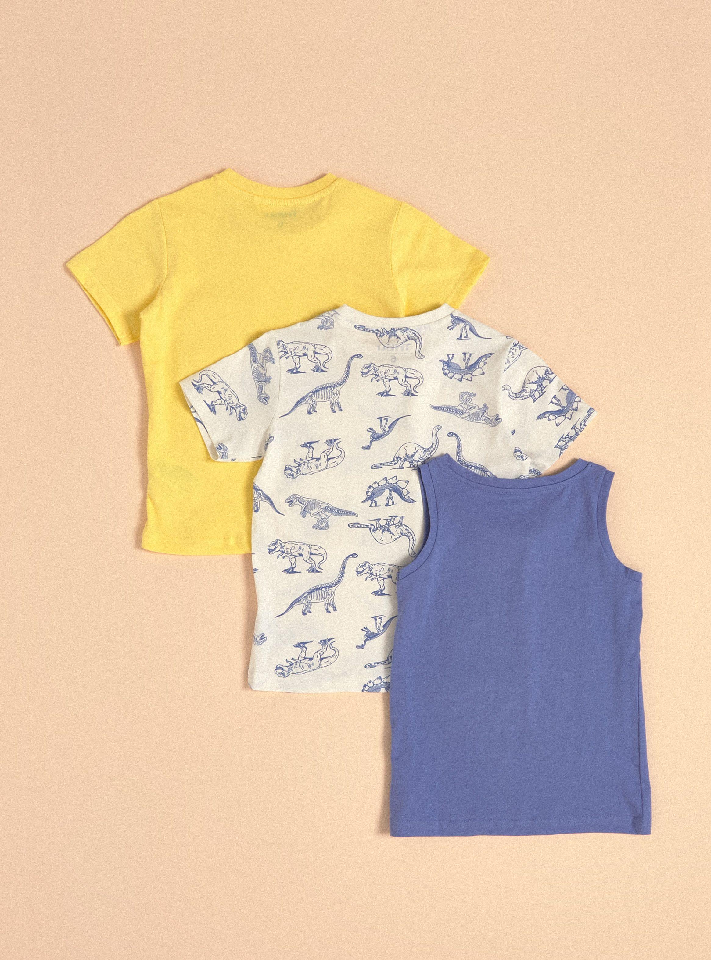 Polera Tripack Estampada Lisa Bolsillo-3