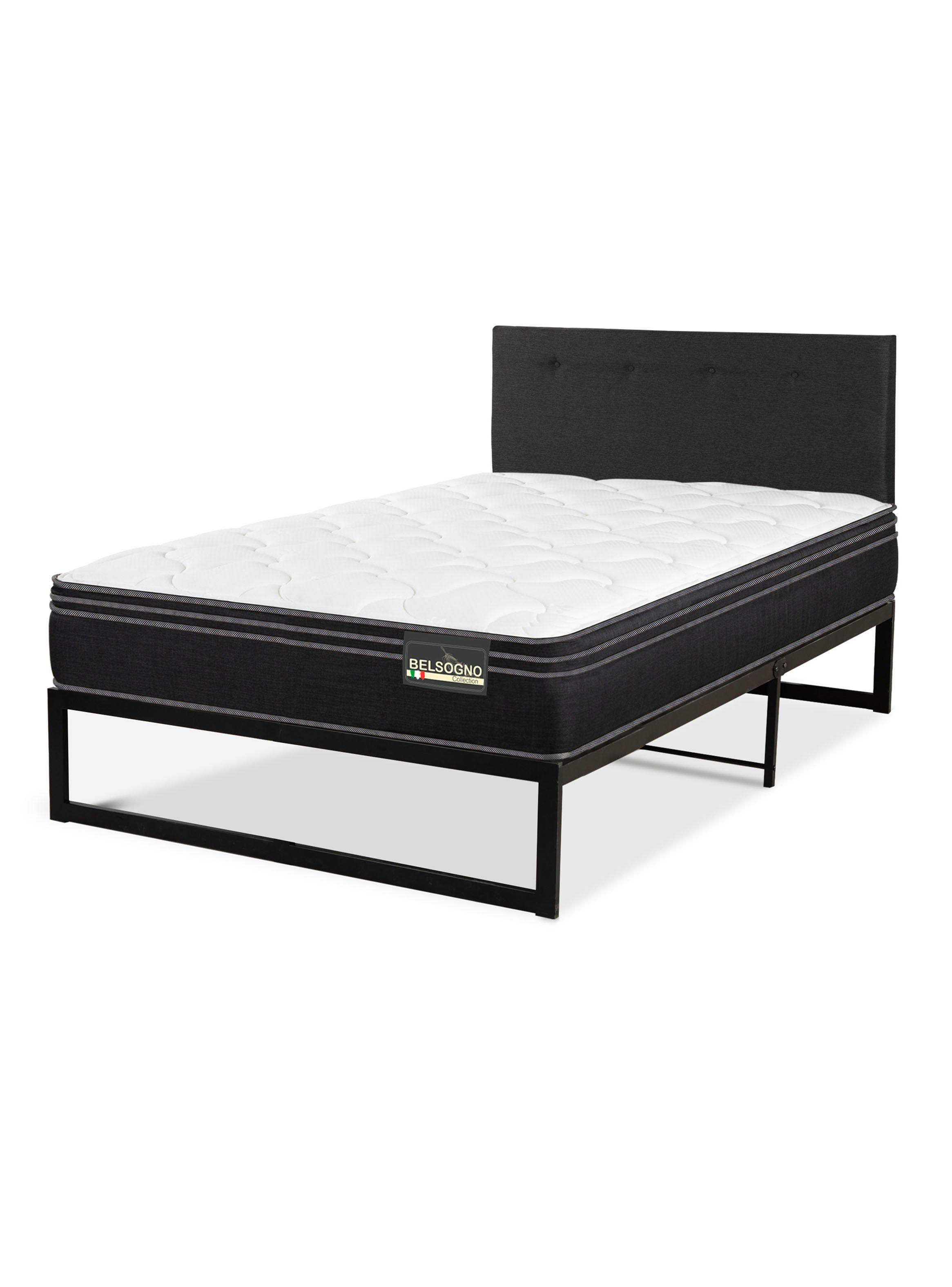 Cama Iron Smart Premium 1.5 Plazas +  Respaldo Black-0