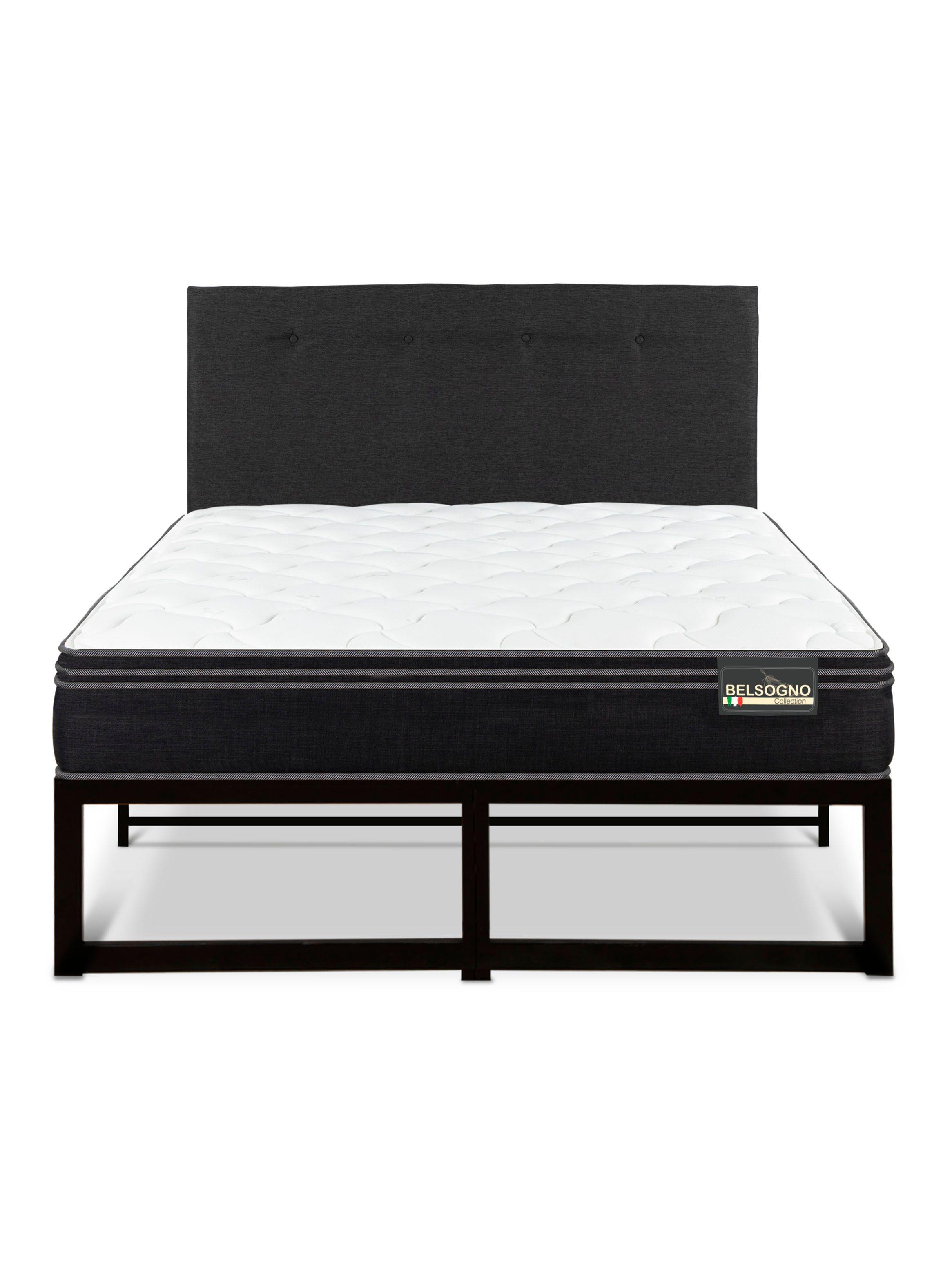 Cama Iron Smart Premium 2 Plazas + Respaldo Black-2