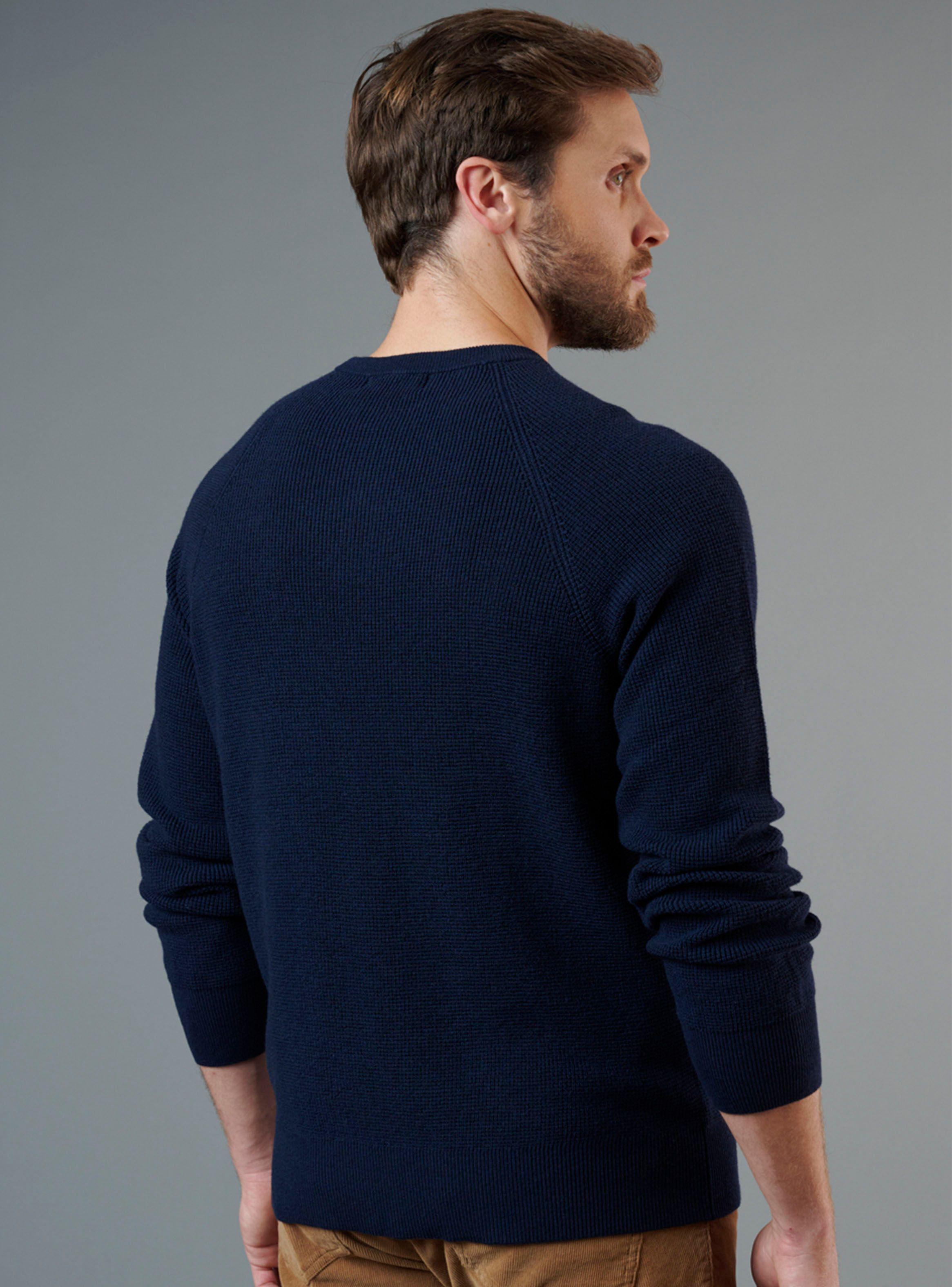 Sweater Liso Crew Neck Waffle Merino-Cotton-1