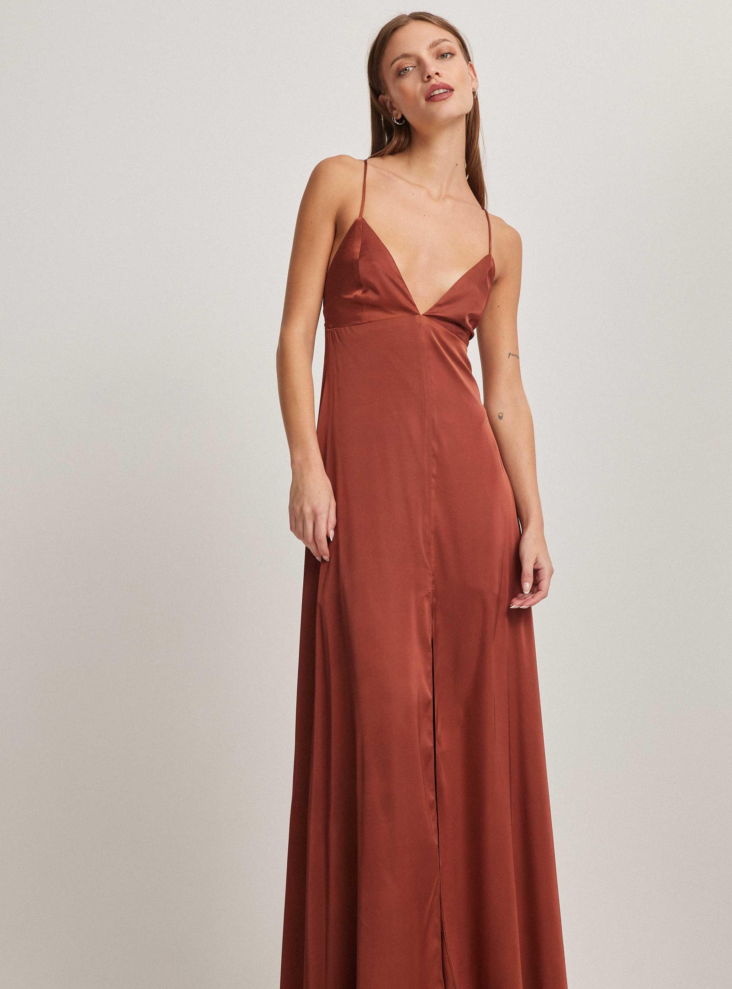 Vestido De Fiesta Estampado Con Corte Y  Tajo En El Centro-4