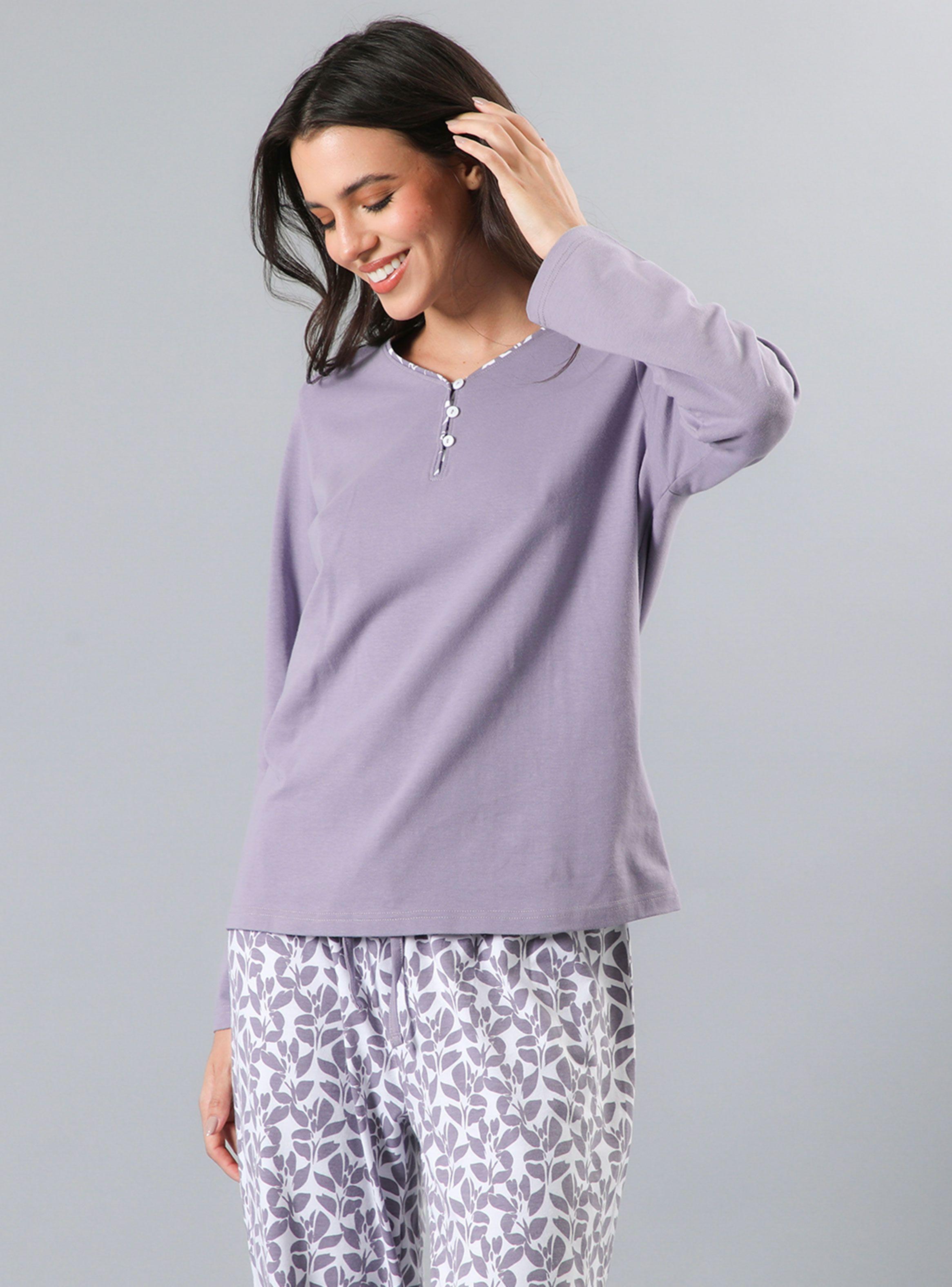 Pijama Abotonado con Print-1