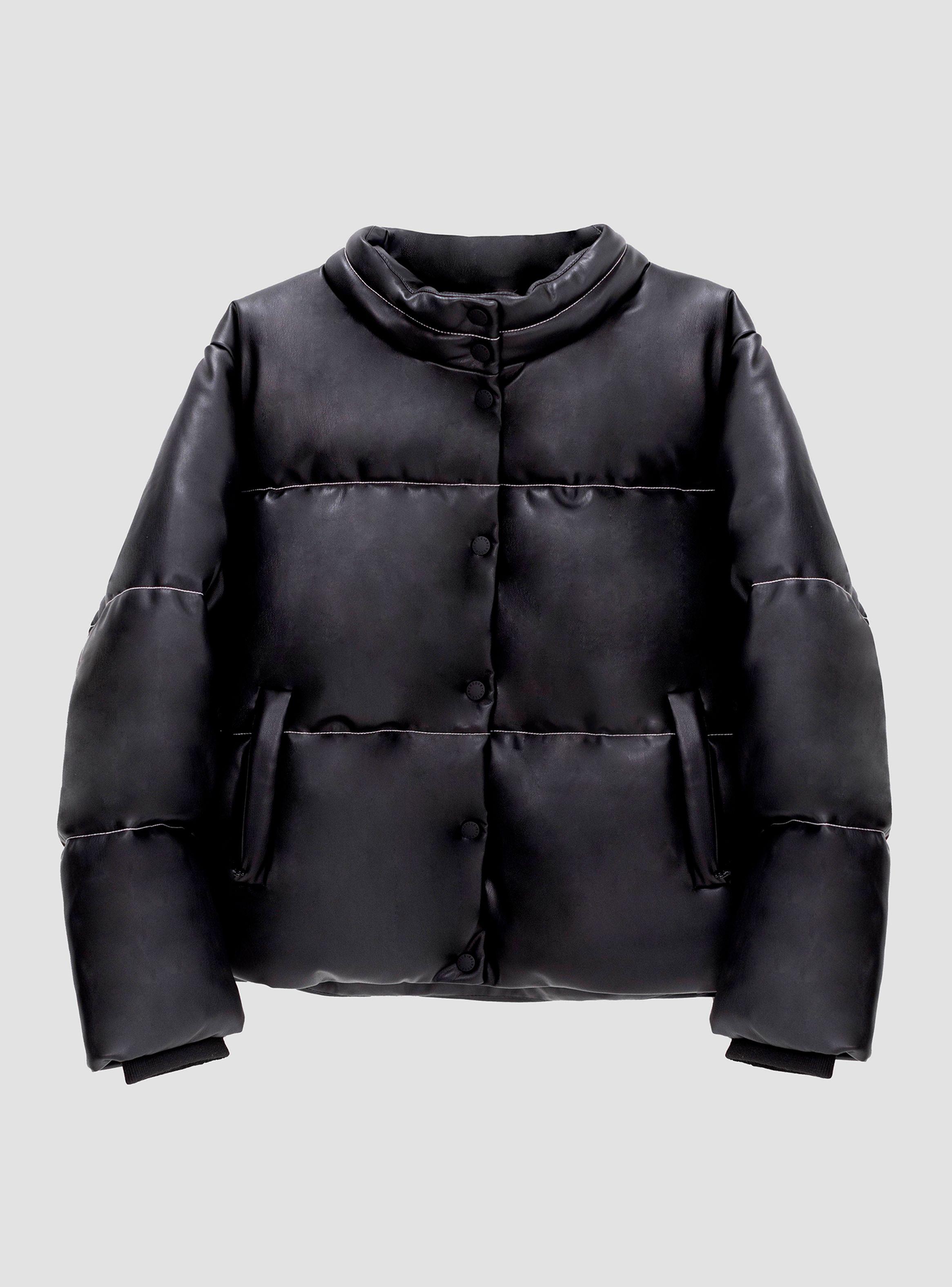 Parka Puffer PU Black White-3