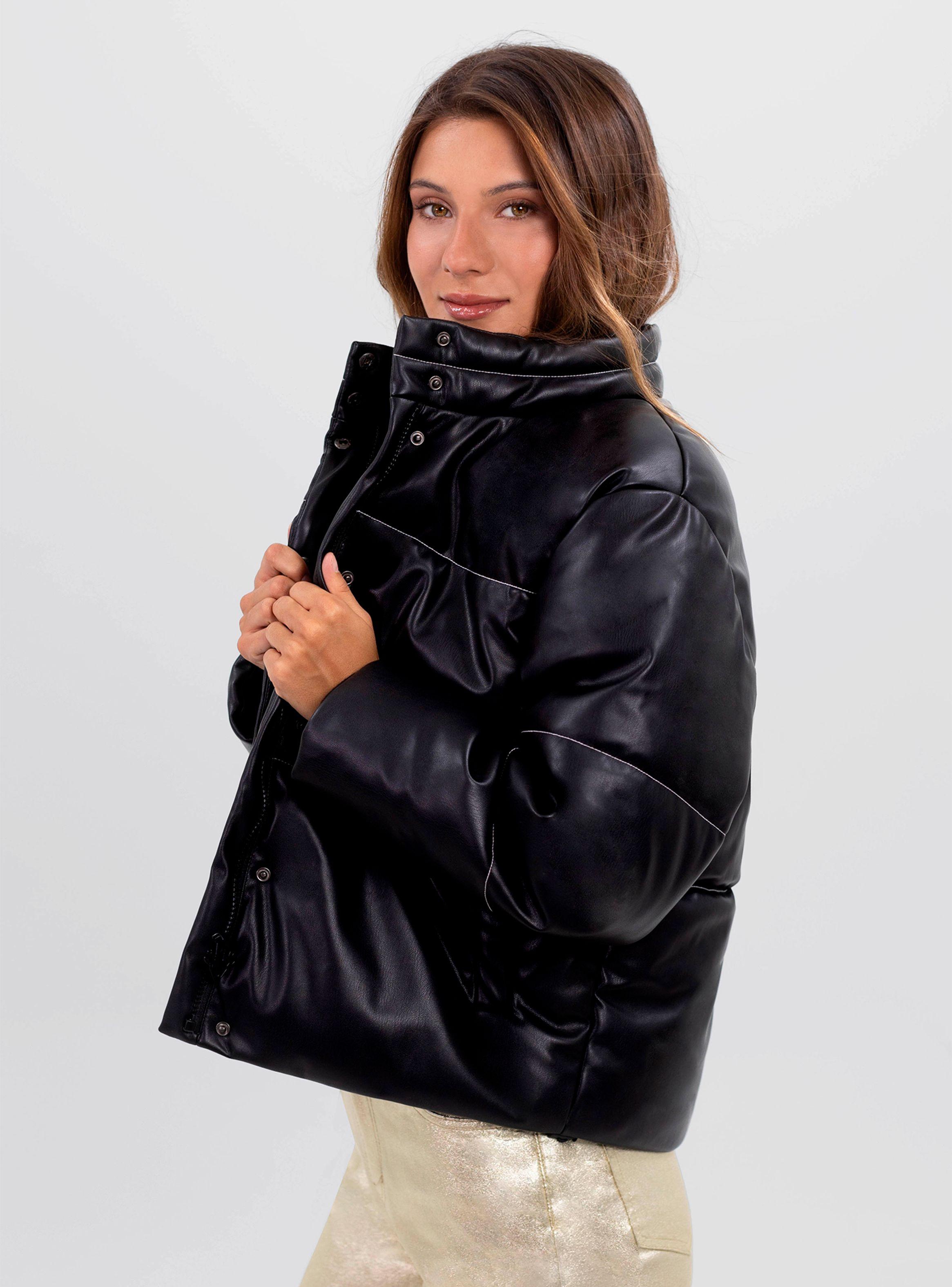 Parka Puffer PU Black White-2