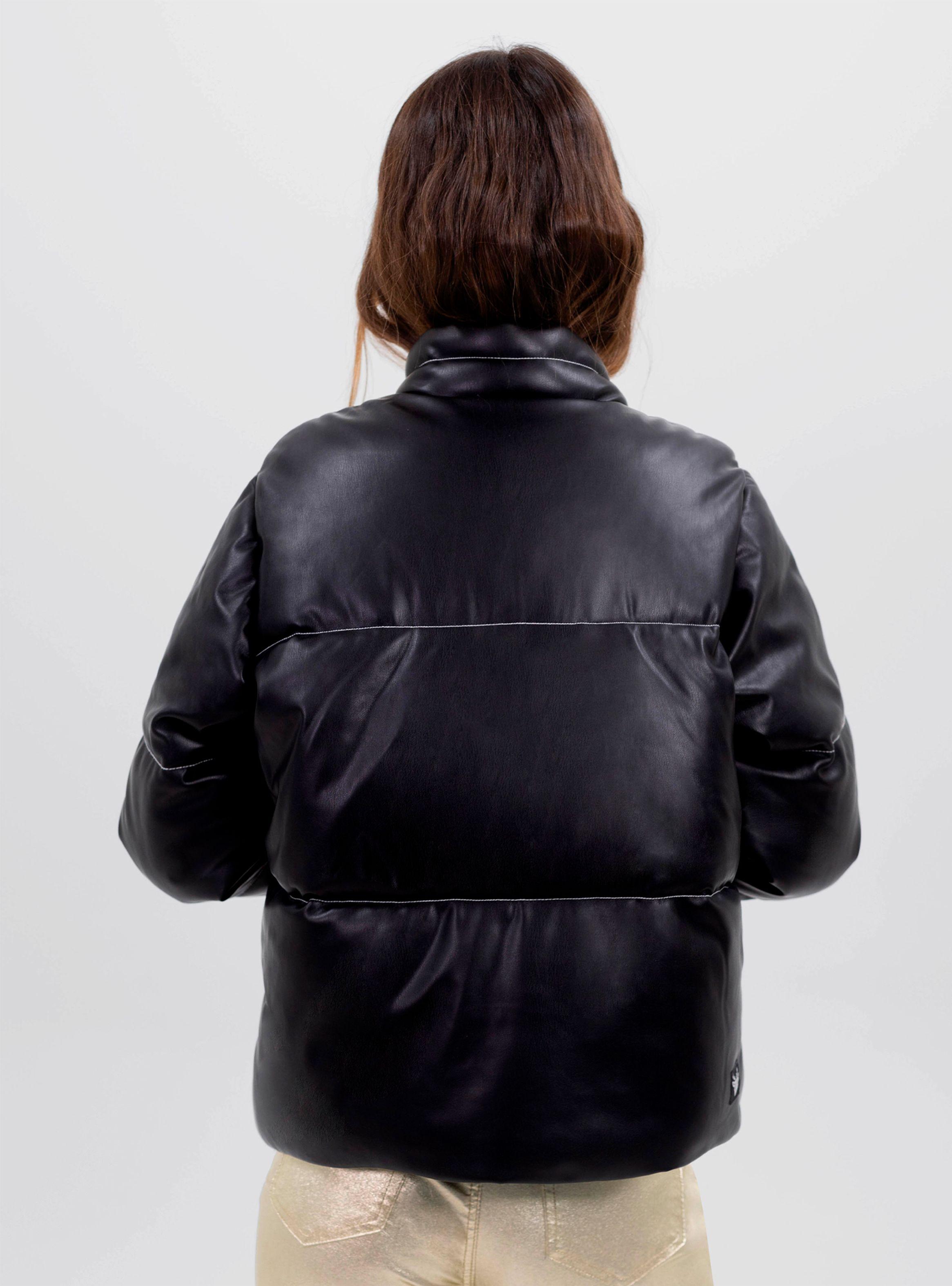 Parka Puffer PU Black White-1