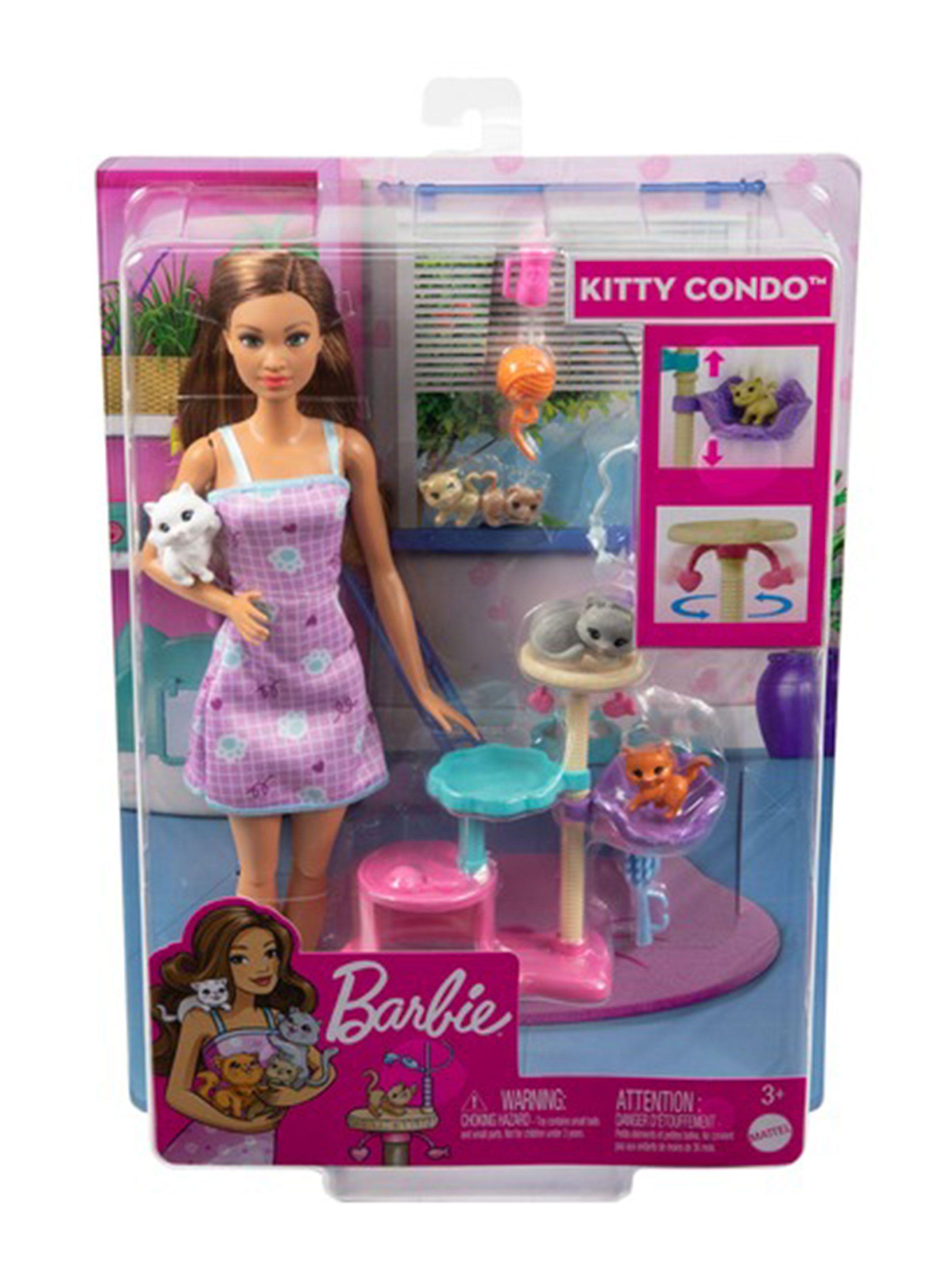 Barbie Set Cuidado de Gatitos 1 Gato y 4 Gatitos-2