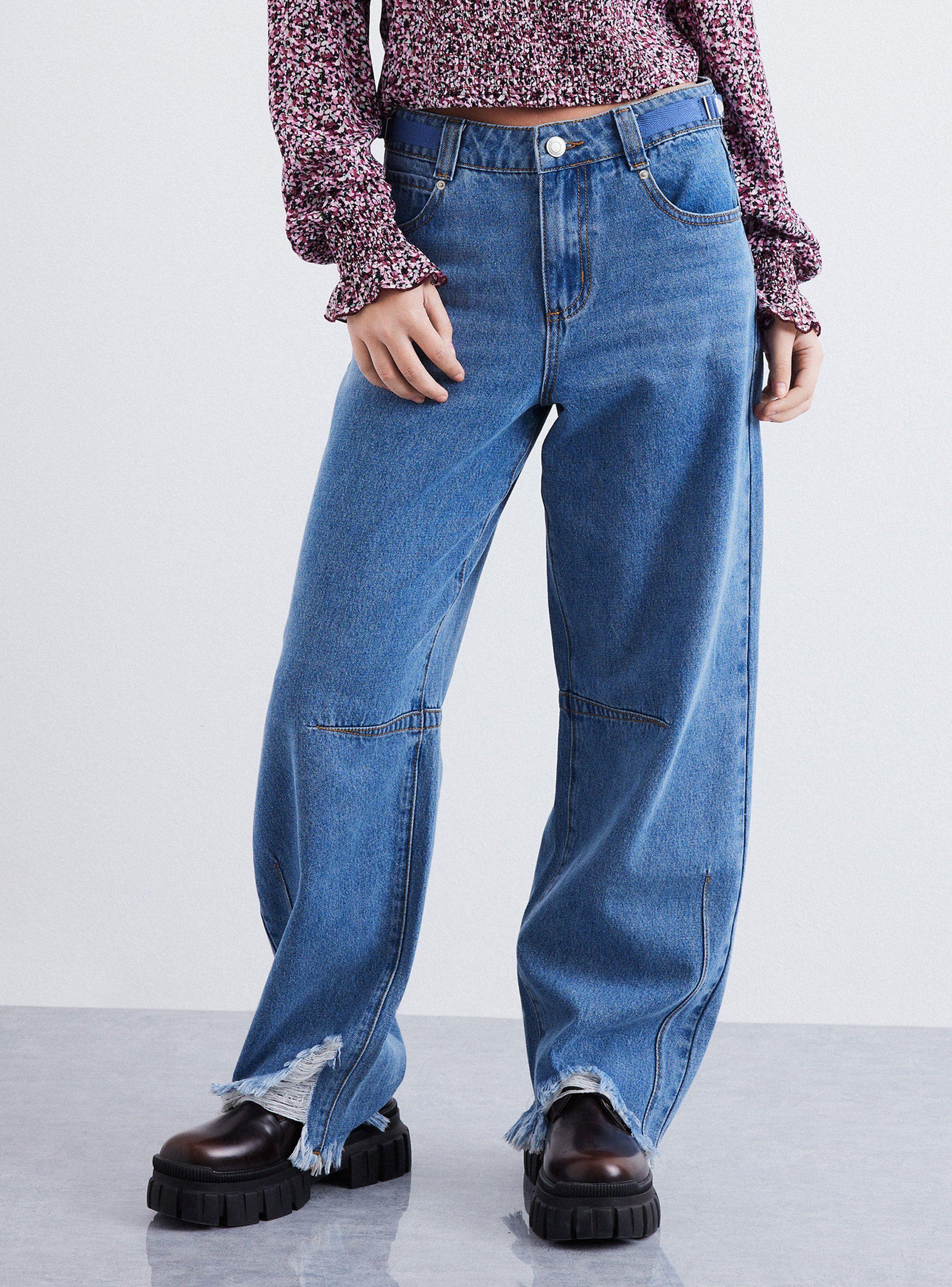 Jeans Fit Balloon  Con Roturas-0