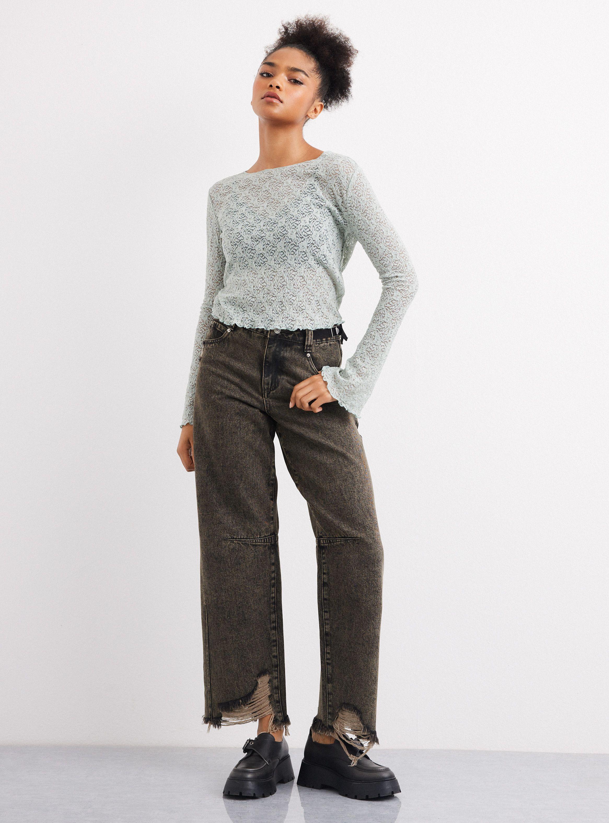 Jeans Fit Balloon  Con Roturas-4