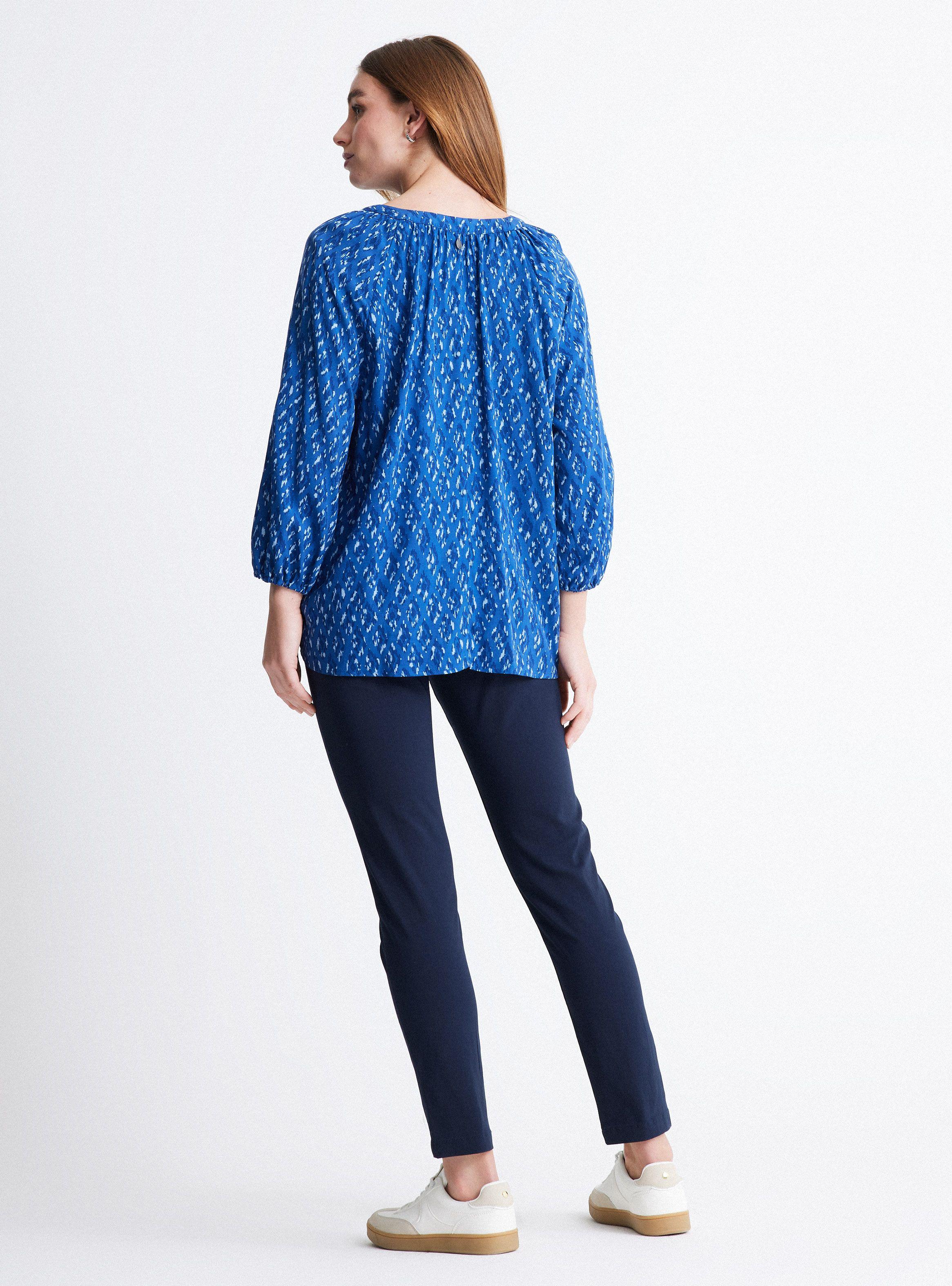 Blusa Estampada Cuello V Manga Tres Cuartos-5