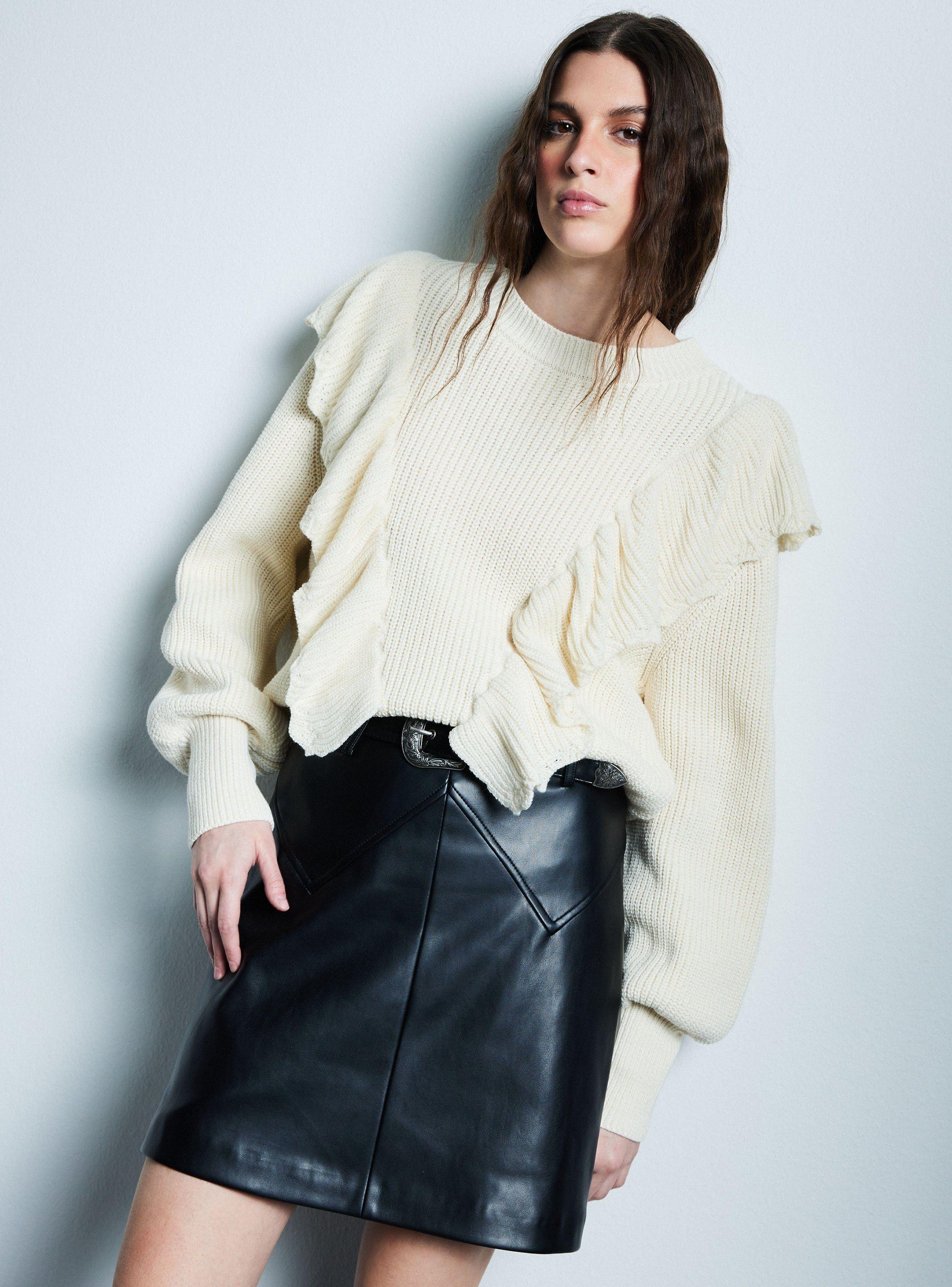 Sweater Manga Globo con Vuelos Frontales-0