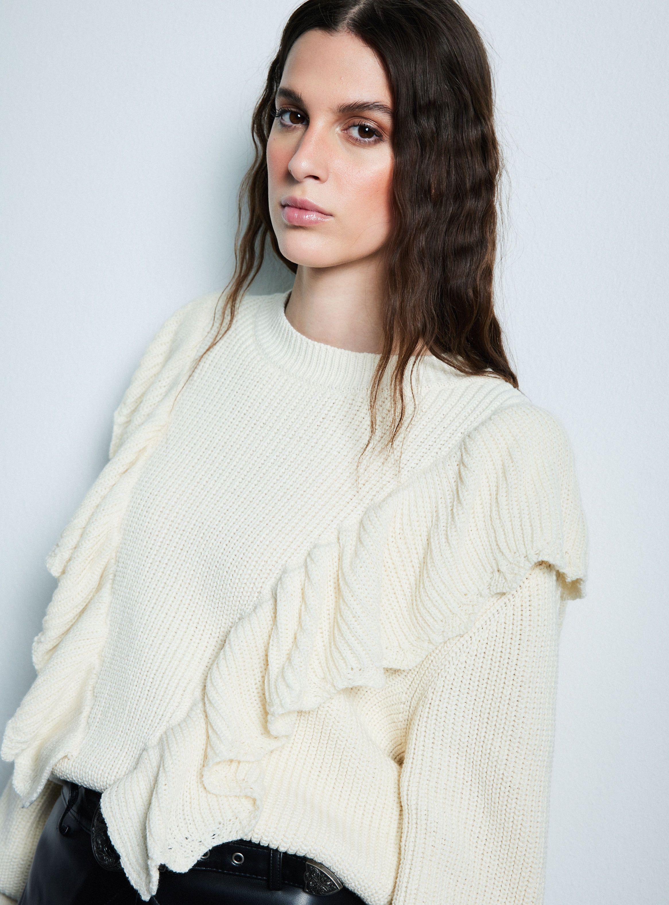 Sweater Manga Globo con Vuelos Frontales-3