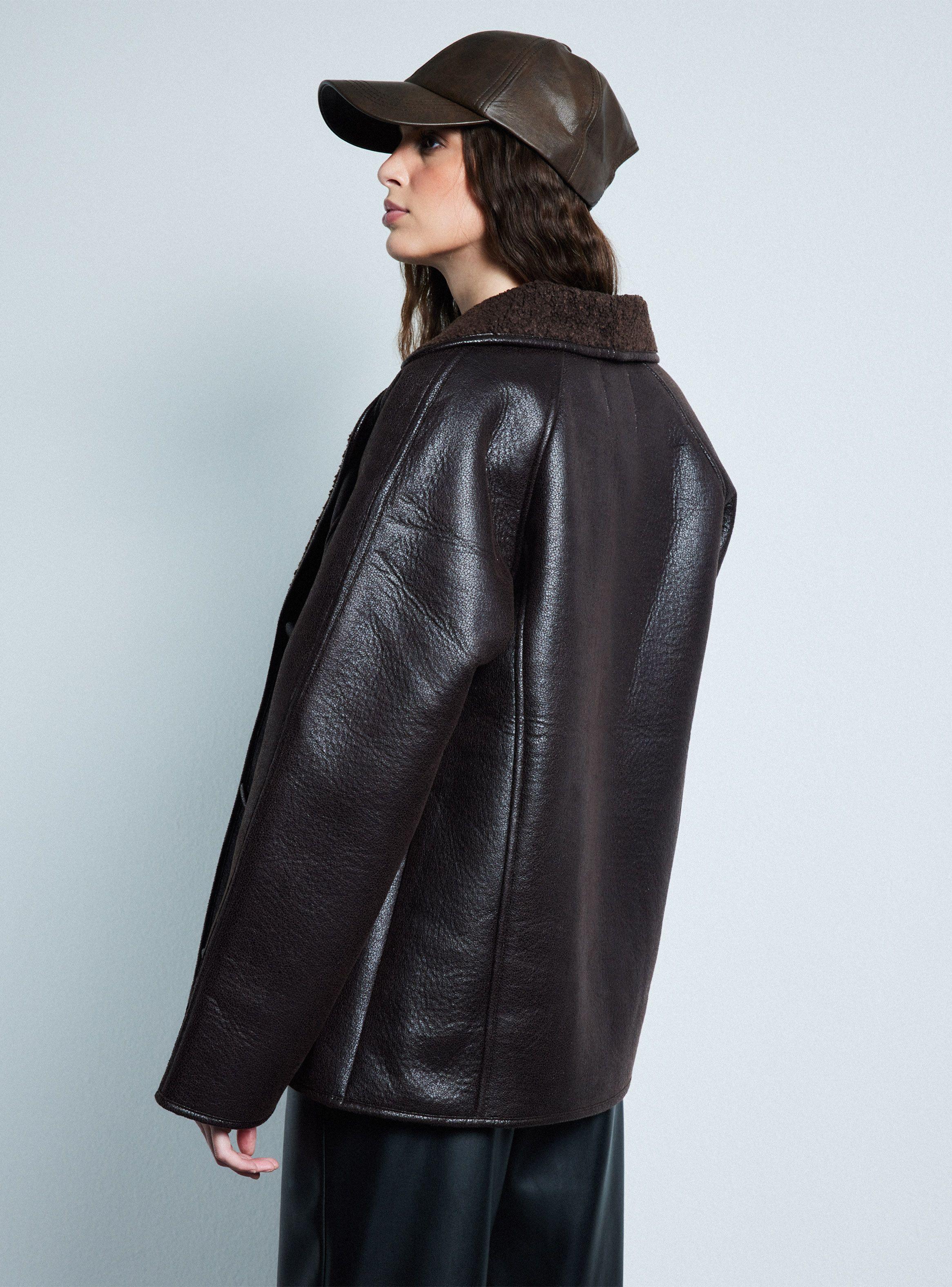 Chaqueta Doble Faz Efecto Cuero Interior Corderito-1